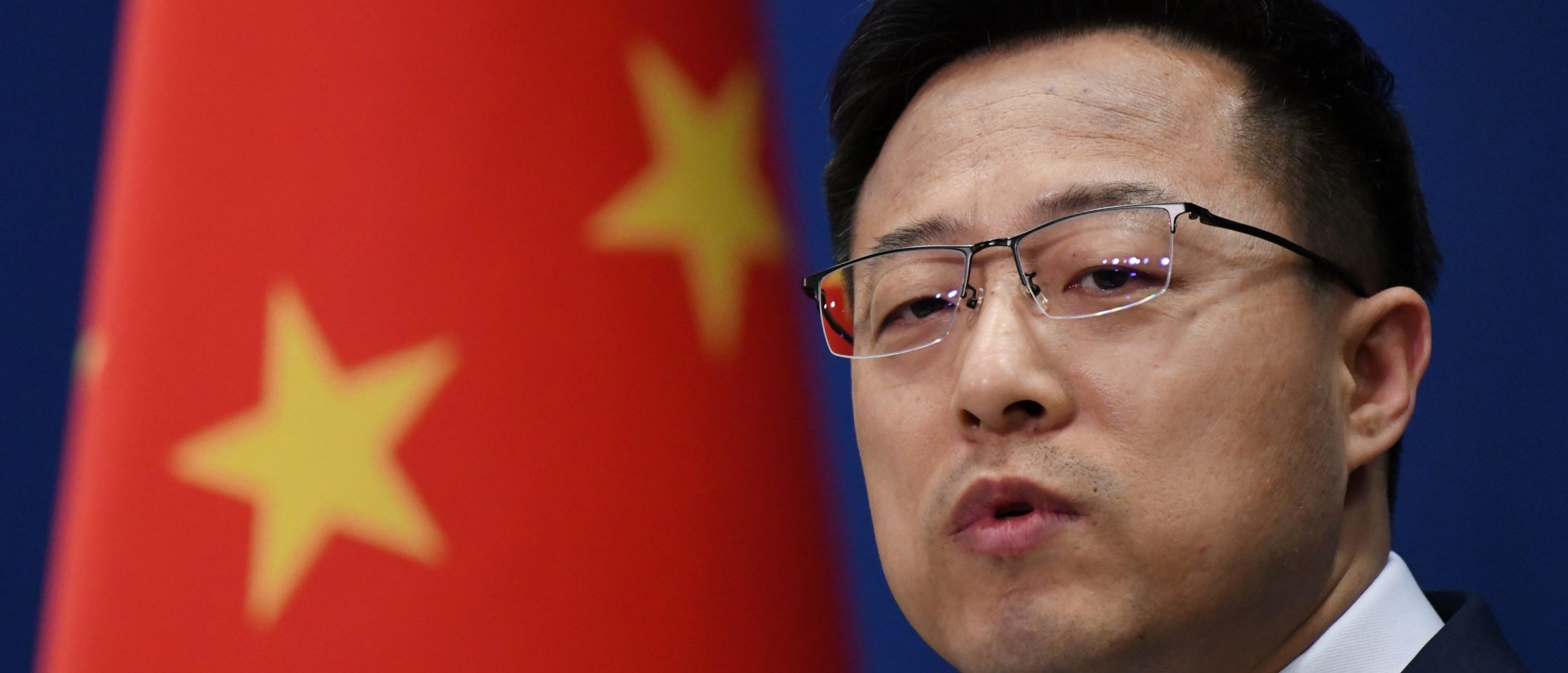 Chinese Foreign Ministry spokesman Zhao Lijian speaks at the daily media briefing in Beijing on April 8, 2020.