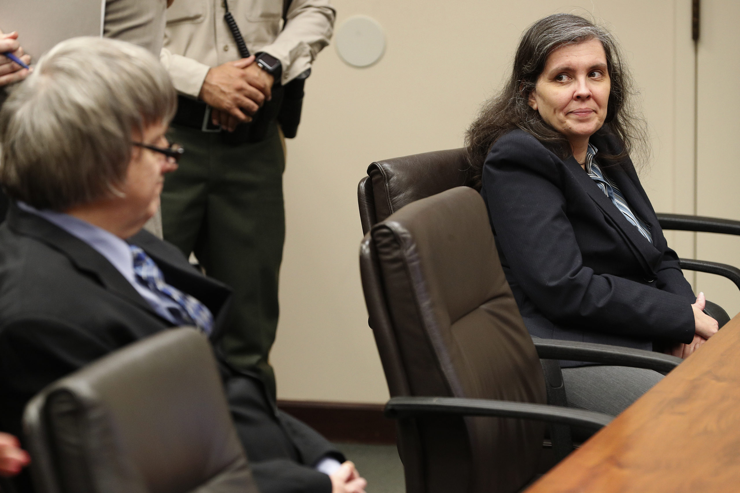 RIVERSIDE, CA - FEBRUARY 23: David Allen Turpin (L) and Louise Anna Turpin (R), accused of abusing and holding 13 of their children captive, appear in court on February 23, 2018 in Riverside, California. According to Riverside County Sheriffs, David Allen Turpin and Louise Anna Turpin held 13 malnourished children ranging in age from 2 to 29 captive in their Perris, California home. Deputies were alerted after a 17-year-old daughter escaped by jumping through a window shortly before dawn, carrying a de-activated mobile phone from which she was able to call 911 for help. Responding deputies described conditions in the home as foul-smelling with some kids chained to a bed and suffering injuries as a result. Adult children appeared at first to be minors because of their malnourished state. The Turpins were arrested on charges of torture and child endangerment. (Photo by Gina Ferazzi-Pool/Getty Images)