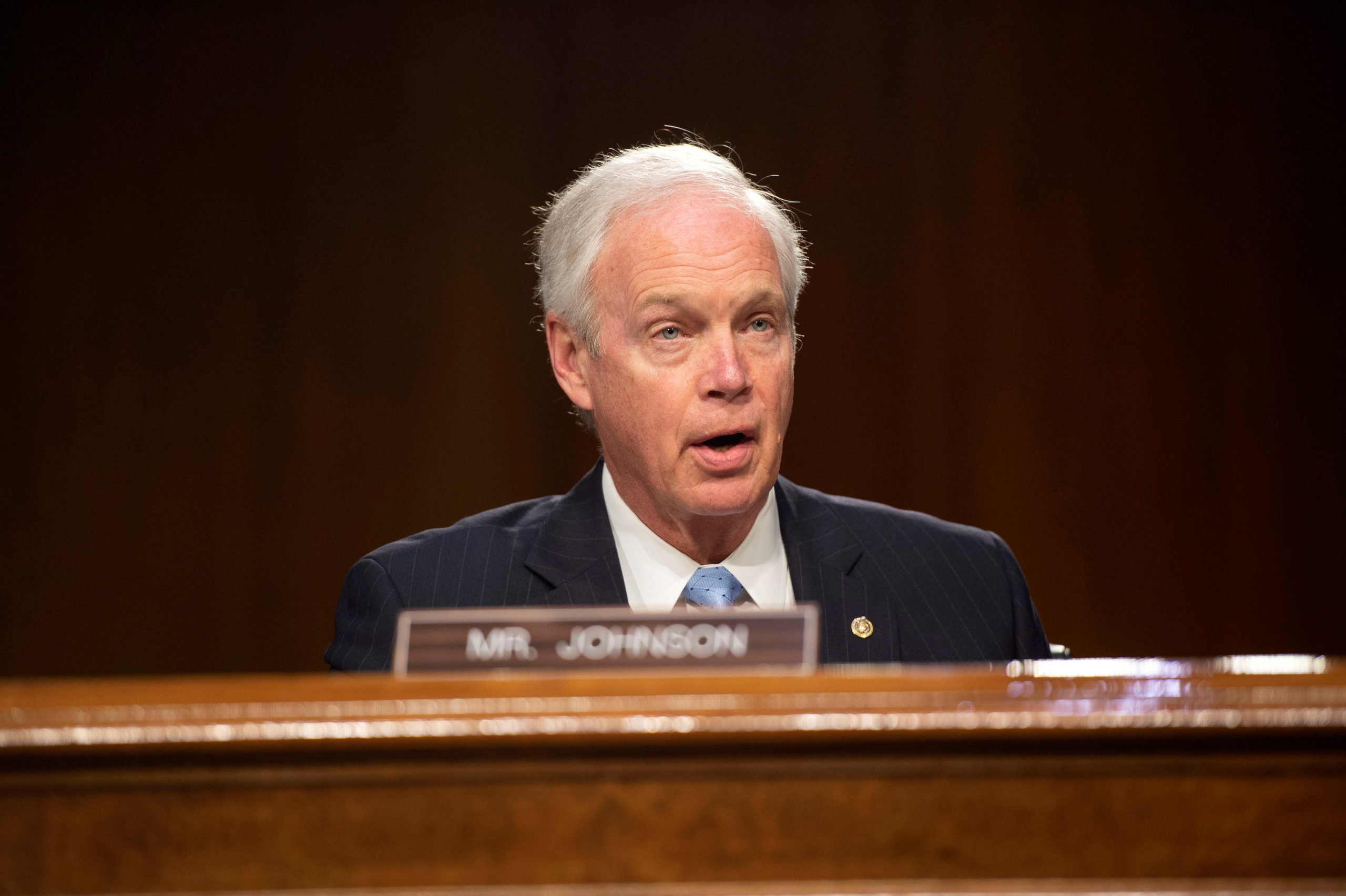 Senator Ron Johnson (R-WI) speaks during a Senate Foreign Relations Committee hearing on the Fiscal Year 2023 Budget at the U.S. Capitol in Washington, U.S., April 26, 2022. Bonnie Cash/Pool via REUTERS