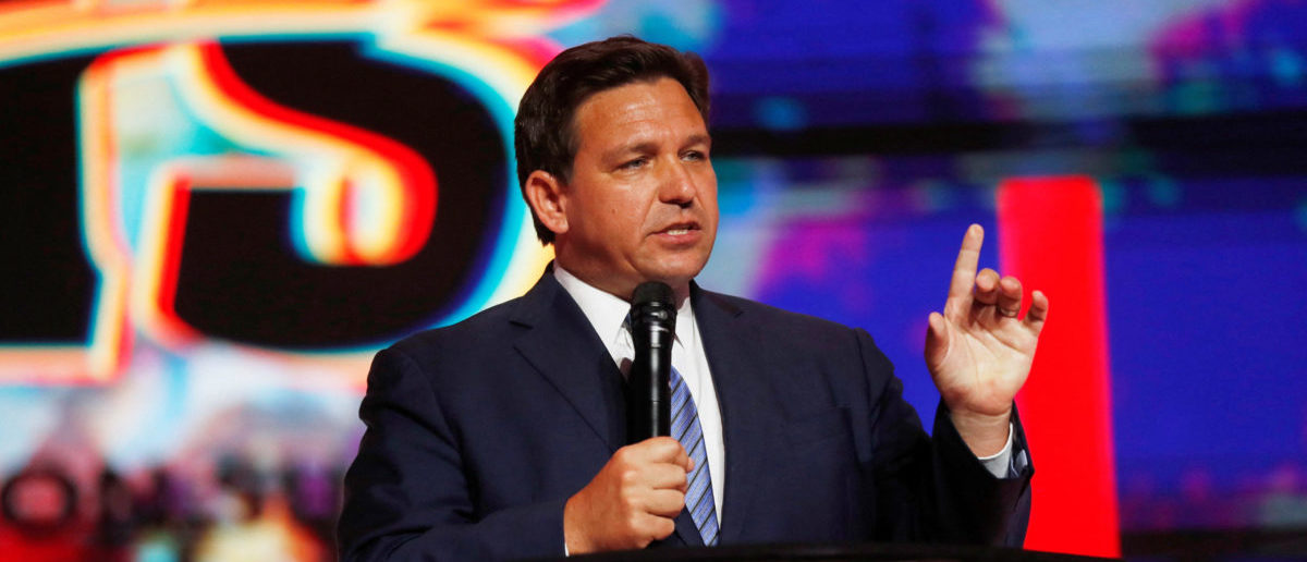 Florida Governor Ron DeSantis gives a speech during the Turning Point USA’s (TPUSA) Student Action Summit (SAS) held at the Tampa Convention Center in Tampa, Florida, U.S. July 22, 2022. REUTERS/Octavio Jones