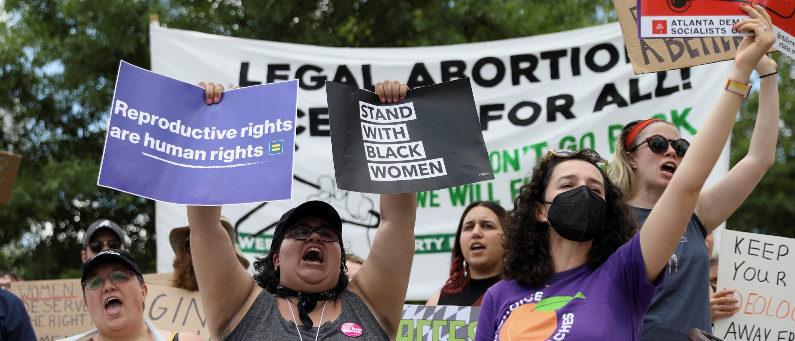 Abortion rights protesters participate in nationwide demonstrations following the leaked Supreme Court opinion suggesting the possibility of overturning the Roe v. Wade abortion rights decision, in Atlanta, Georgia, U.S., May 14, 2022.