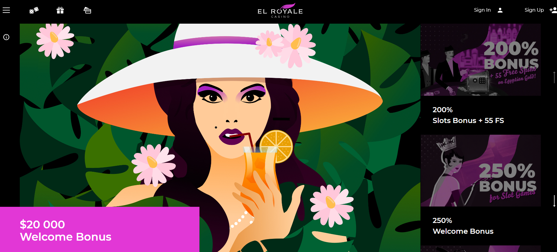 lady with purple eyeshadow and white hat sips juice | Online Casinos with No Deposit Bonus Codes 2022
