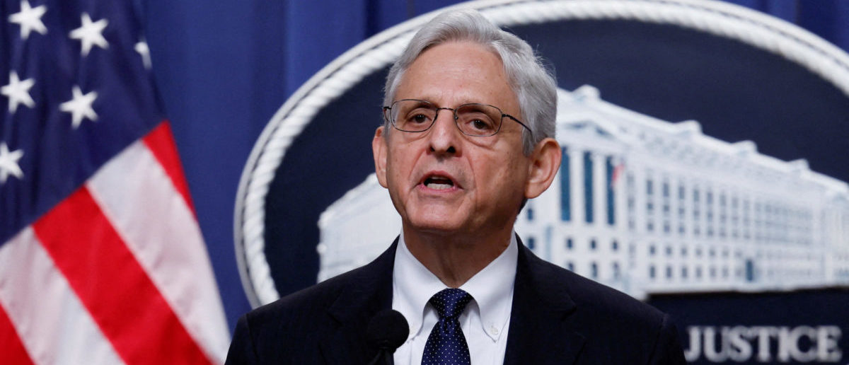 FILE PHOTO: U.S. Attorney General Merrick Garland speaks about the FBI's search warrant served at former President Donald Trump's Mar-a-Lago estate in Florida during a statement at the U.S. Justice Department in Washington, U.S., August 11, 2022. REUTERS/Evelyn Hockstein/File Photo