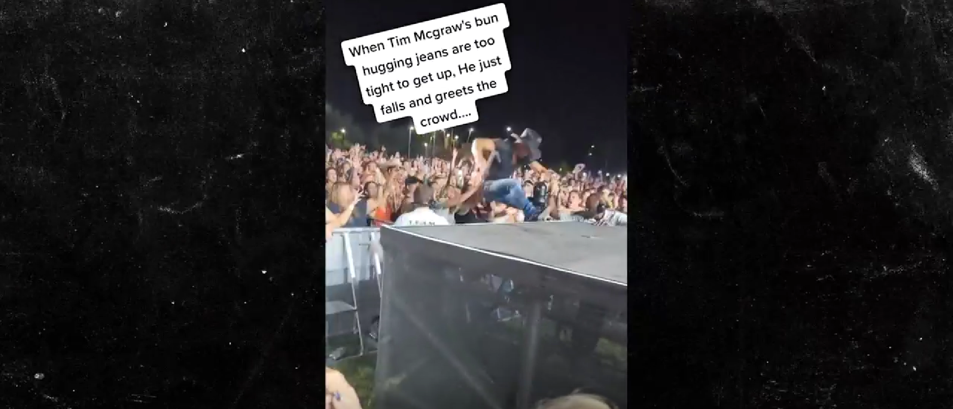 Tim McGraw Falls Off Stage, Uses It As Meet And Greet With Fans