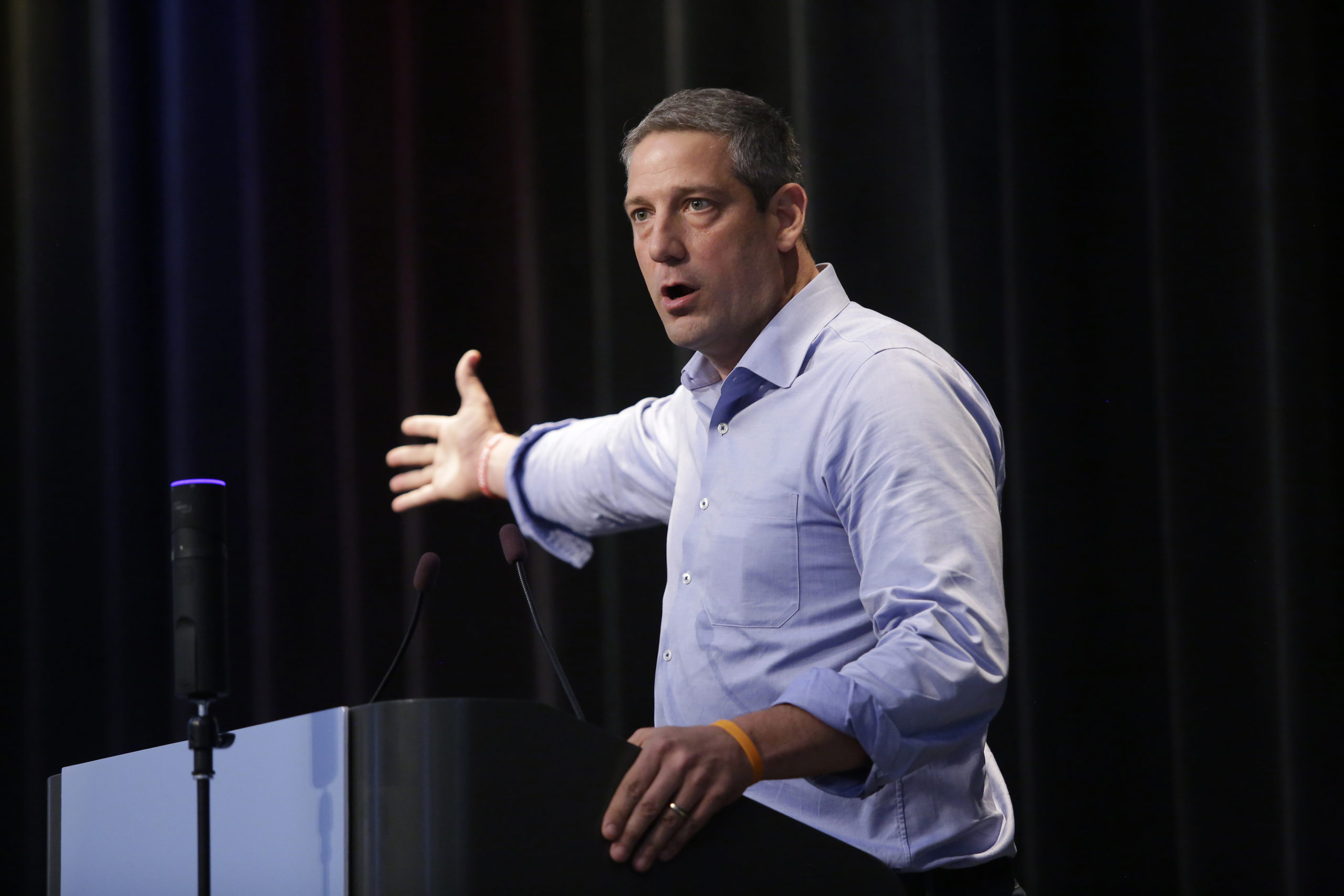 ALTOONA, IA - AUGUST 21: Democratic presidential candidate, U.S. Rep. for Ohio, Tim Ryan speaks at the Iowa Federation Labor Convention on August 21, 2019 in Altoona, Iowa. Candidates had 10 minutes each to address union members during the convention. The 2020 Democratic presidential Iowa caucuses will take place on Monday, February 3, 2020.(Photo by Joshua Lott/Getty Images)