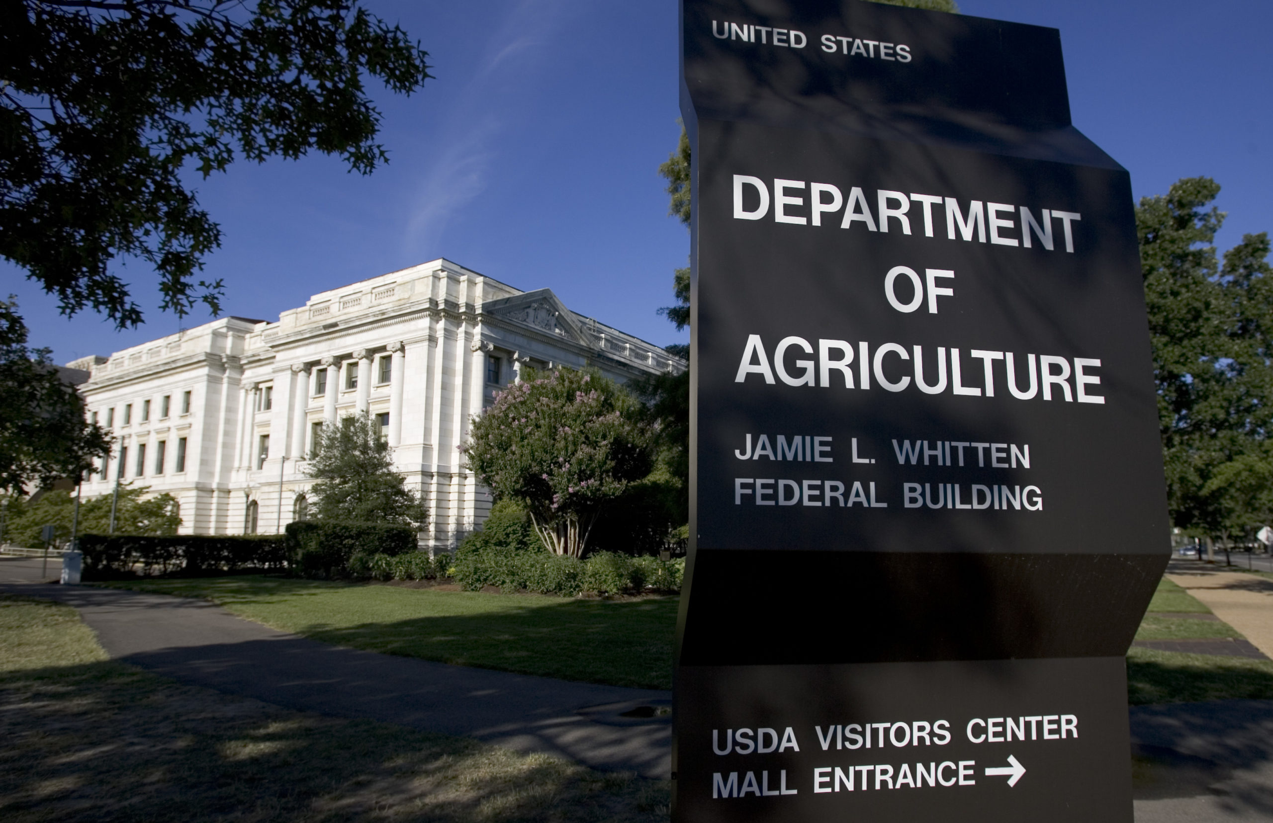 The US Department of Agriculture building is shown in Washington, DC, 21 July 2007. AFP PHOTO/SAUL LOEB (Photo by Saul LOEB / AFP) (Photo by SAUL LOEB/AFP via Getty Images)