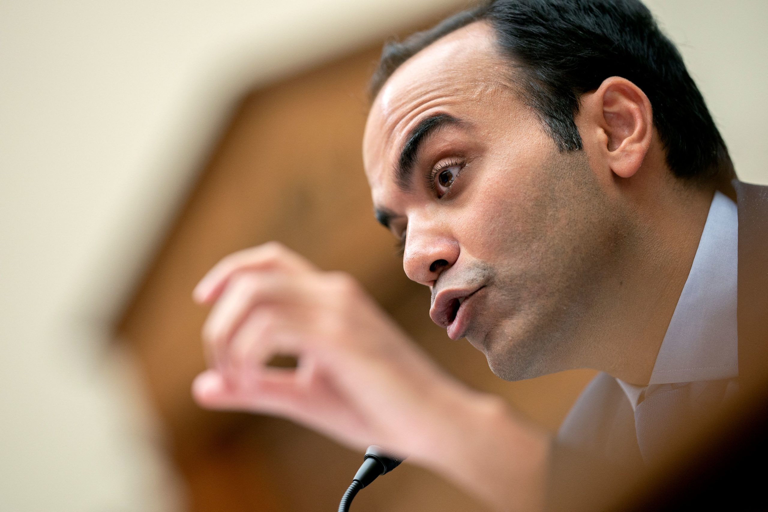 Rohit Chopra, Director of the Consumer Financial Protection Bureau, testifies before the House Committee on Financial Services on Capitol Hill in Washington, DC, on April 27, 2022. (Photo by Stefani Reynolds / AFP) (Photo by STEFANI REYNOLDS/AFP via Getty Images)