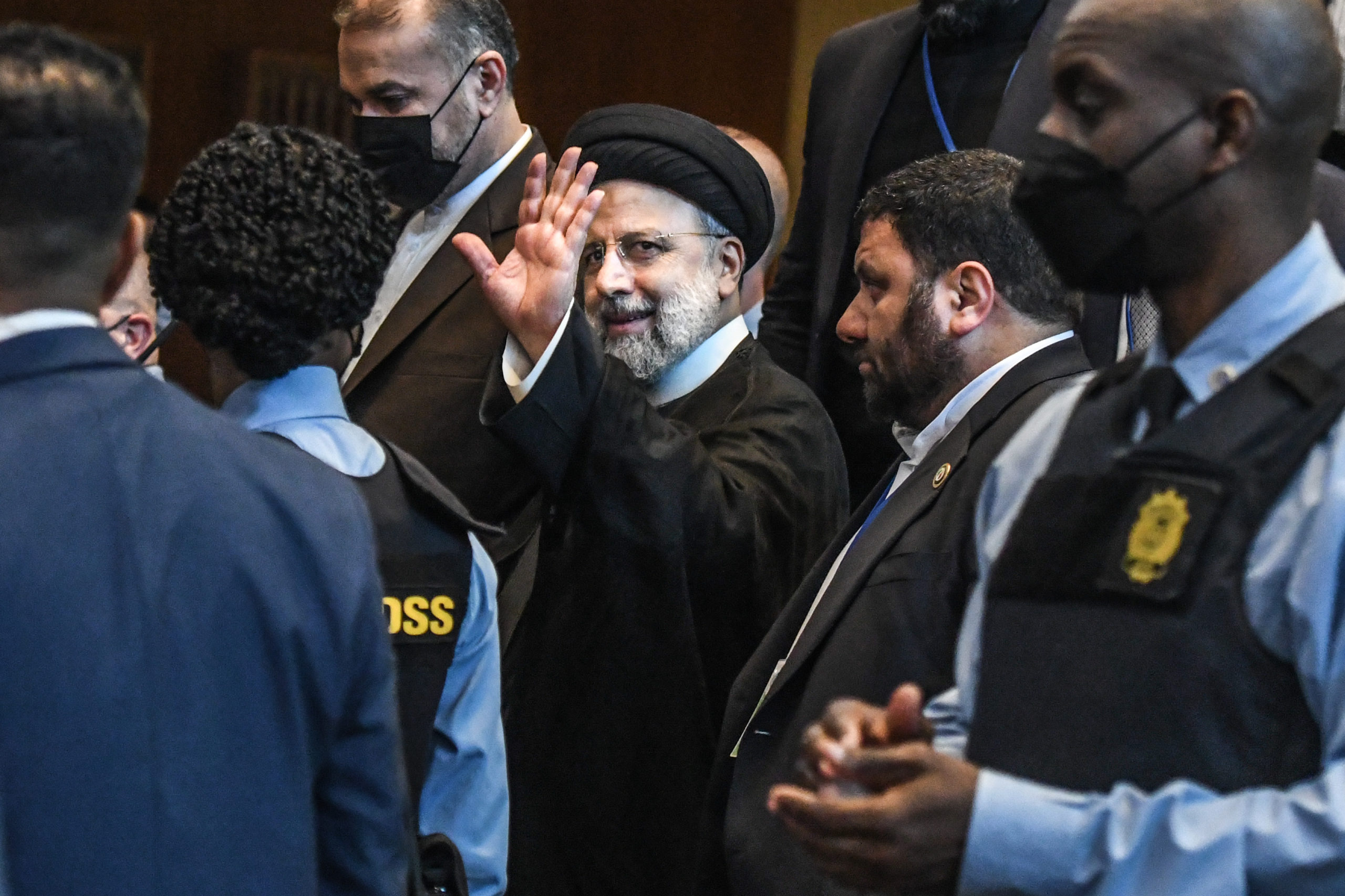 NEW YORK, NY - SEPTEMBER 21: Iran President Ebrahim Raisi walks through the 77th United Nations General Assembly on September 21, 2022 in New York City. 