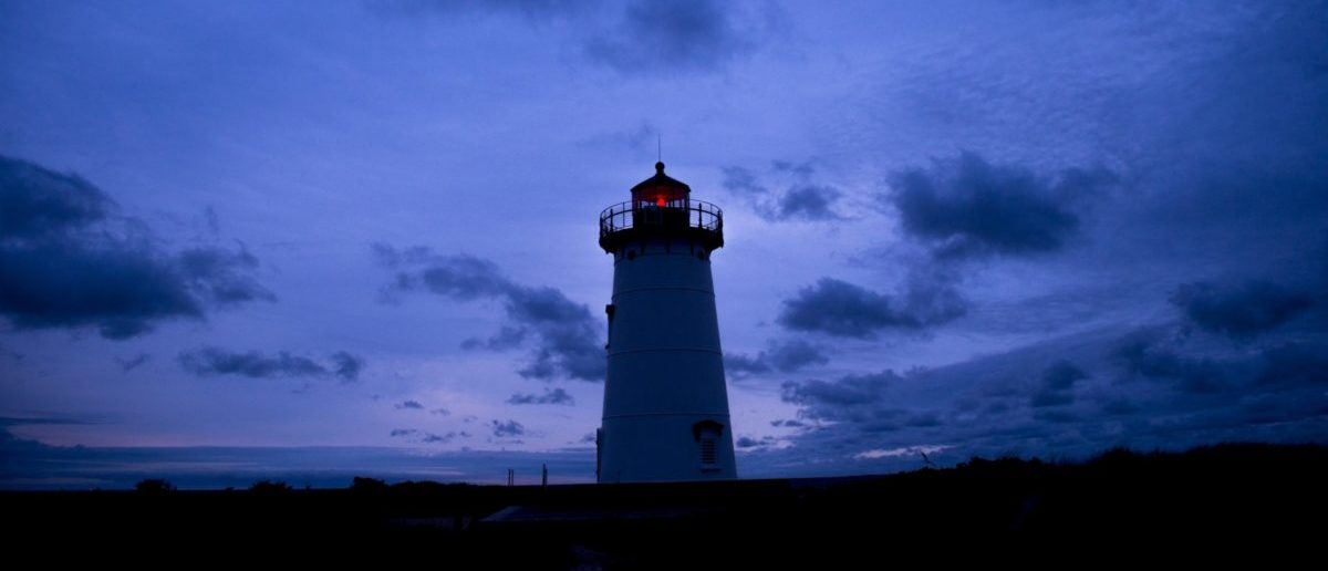 The Edgartown Lighthouse is seen at dawn on Martha's Vineyard in Edgartown, Massachusetts, August 9, 2015. AFP PHOTO / SAUL LOEB (Photo credit should read SAUL LOEB/AFP via Getty Images)