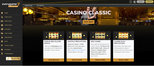 Screenshot of Everygame Casino Classic’s variety of available promotions | Best Online Casino