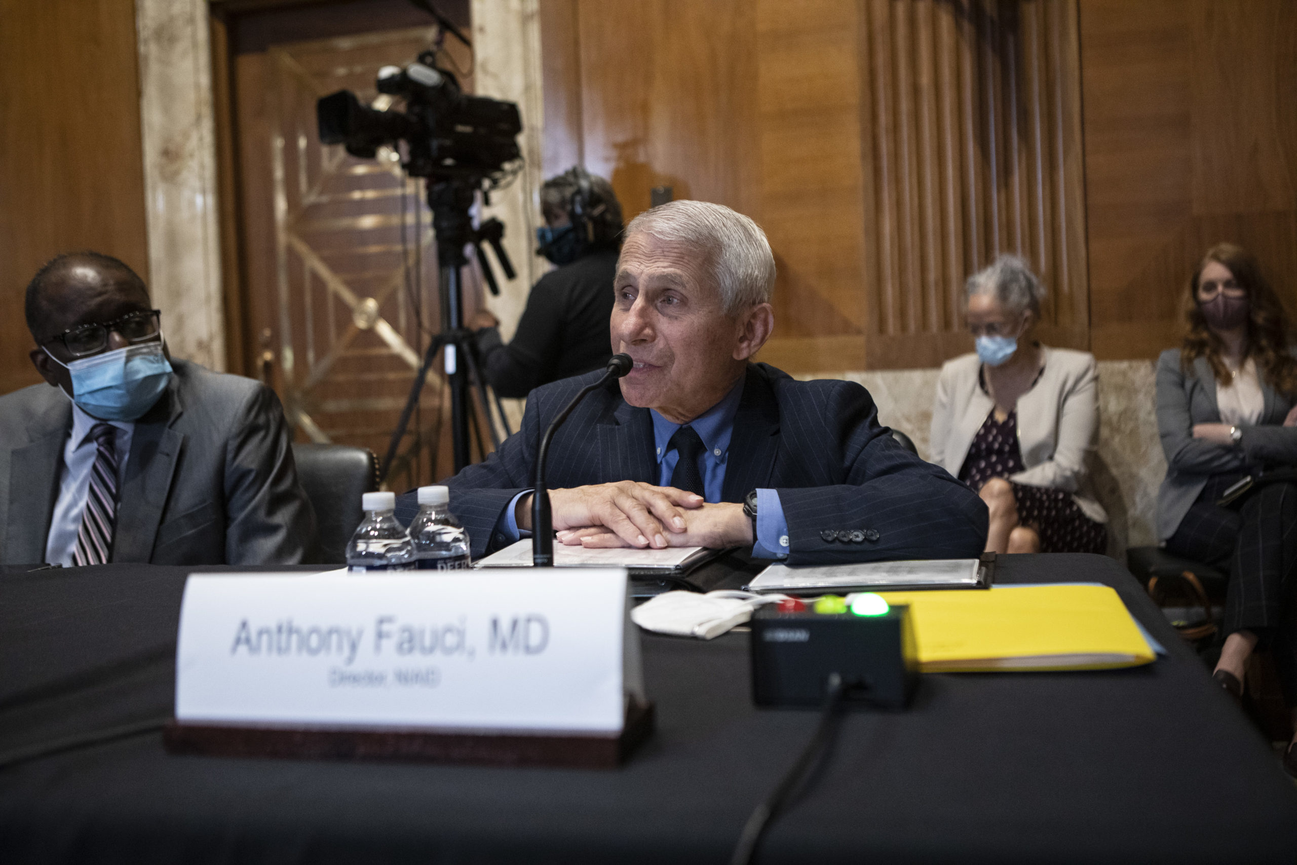 Dr. Anthony Fauci, Director of the National Institute of Allergy and Infectious Diseases testifies during a Senate Appropriations Subcommittee on Labor, Health and Human Services, Education, and Related Agencies hearing on Capitol Hill on May 17, 2022 in Washington, DC. The committee is hearing testimony on President Biden's fiscal year 2023 budget request for the National Institutes of Health. (Photo by Anna Rose Layden-Pool/Getty Images)