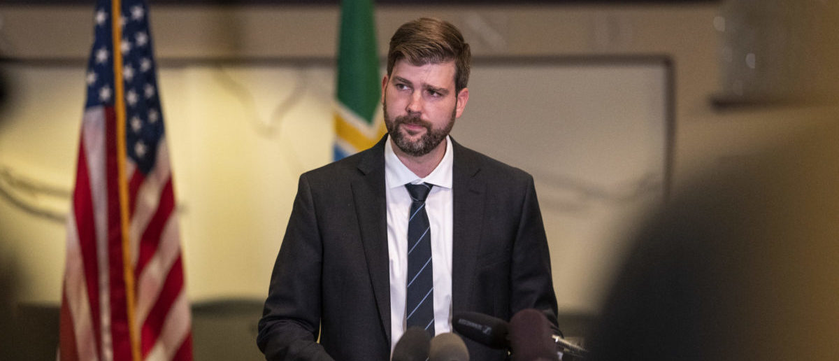 PORTLAND, OR - AUGUST 30: Mike Schmidt, Multnomah County district attorney, speaks to the media at City Hall on August 30, 2020 in Portland, Oregon. A man was fatally shot Saturday night as a Pro-Trump rally clashed with Black Lives Matter protesters in downtown Portland. (Photo by Nathan Howard/Getty Images)