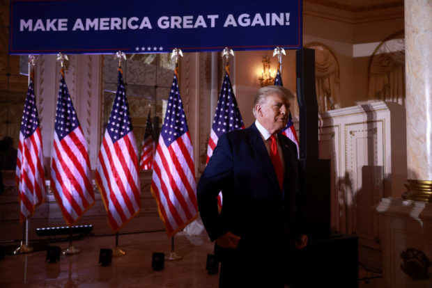 PALM BEACH, FLORIDA - NOVEMBER 15: Former U.S. President Donald Trump arrives to speak during an event at his Mar-a-Lago home on November 15, 2022 in Palm Beach, Florida. Trump announced that he was seeking another term in office and officially launched his 2024 presidential campaign. (Photo by Joe Raedle/Getty Images)