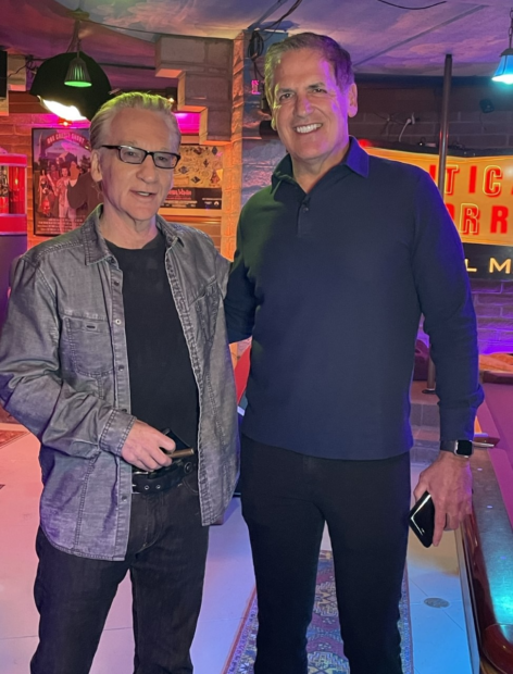 Mark Cuban and Bill Maher pose for a picture [Photo credit: Club Random]