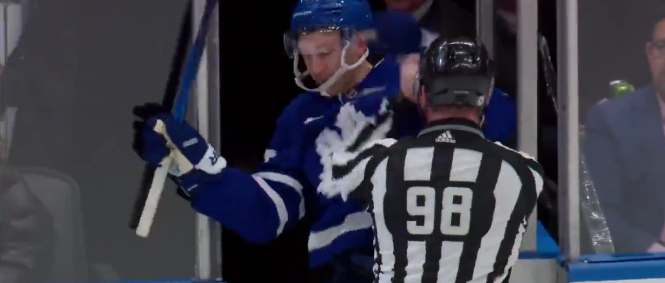 NHL fans are split after Toronto's Michael Bunting is SHOVED off the ice by  a linesman