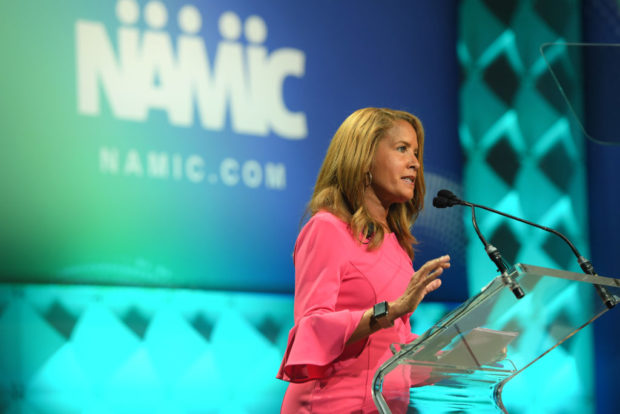NEW YORK, NEW YORK - SEPTEMBER 17: Suzanne Malveaux speaks onstage at WICT Leadership Conference And Touchstones Luncheon at The New York Marriott Marquis on September 17, 2019 in New York City. (Photo by Lawrence Busacca/Getty Images for Women in Cable Telecommunications )