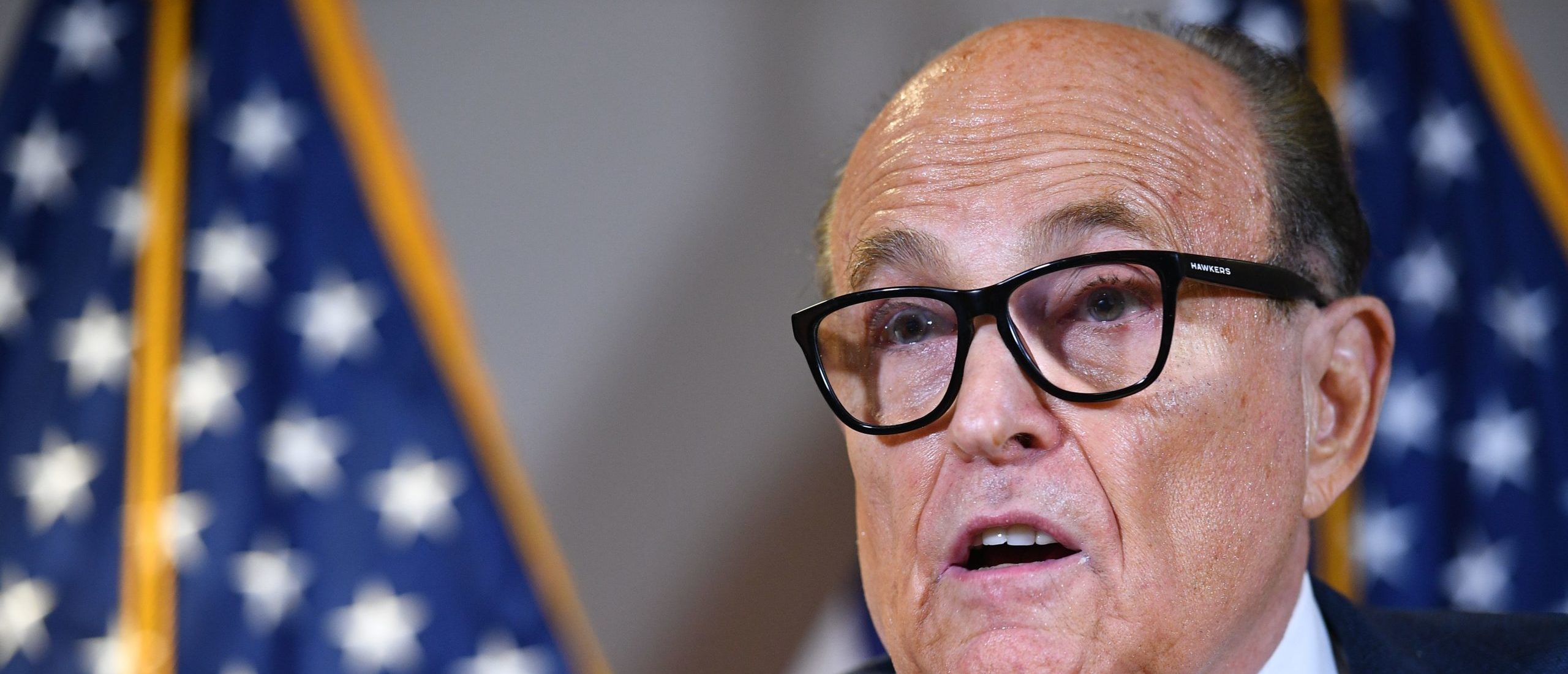 Trump's personal lawyer Rudy Giuliani speaks during a press conference at the Republican National Committee headquarters in Washington, DC, on November 19, 2020. (Photo by MANDEL NGAN / AFP) (Photo by MANDEL NGAN/AFP via Getty Images)