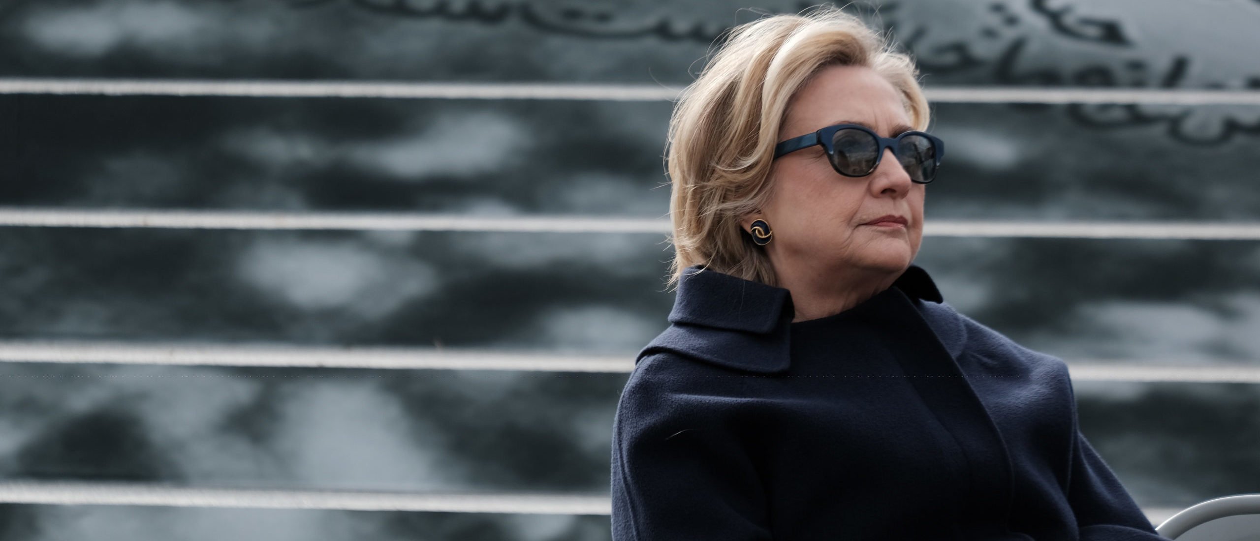 Former U.S. Secretary of State Hillary Clinton joins artists and activists at the opening of the Eyes on Iran art exhibition at Roosevelt Island's FDR Four Freedoms State Park on November 28, 2022 in New York City.