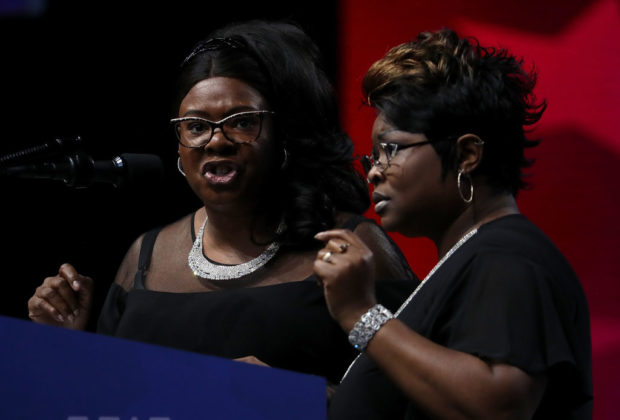 DALLAS, TX - MAY 04: Lynette Hardaway and Rochelle Richardson, also known as Diamond and Silk, speak at the NRA-ILA Leadership Forum during the NRA Annual Meeting & Exhibits at the Kay Bailey Hutchison Convention Center on May 4, 2018 in Dallas, Texas. The National Rifle Association's annual meeting and exhibit runs through Sunday. (Photo by Justin Sullivan/Getty Images)