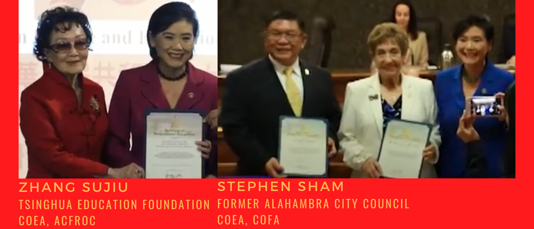 Rep. Judy Chu has granted certificates of Congressional recognition to 10 individuals who have belonged to alleged front group serving the United Front Work Department of the Chinese Communist Party. Image created by the Daily Caller News Foundation.