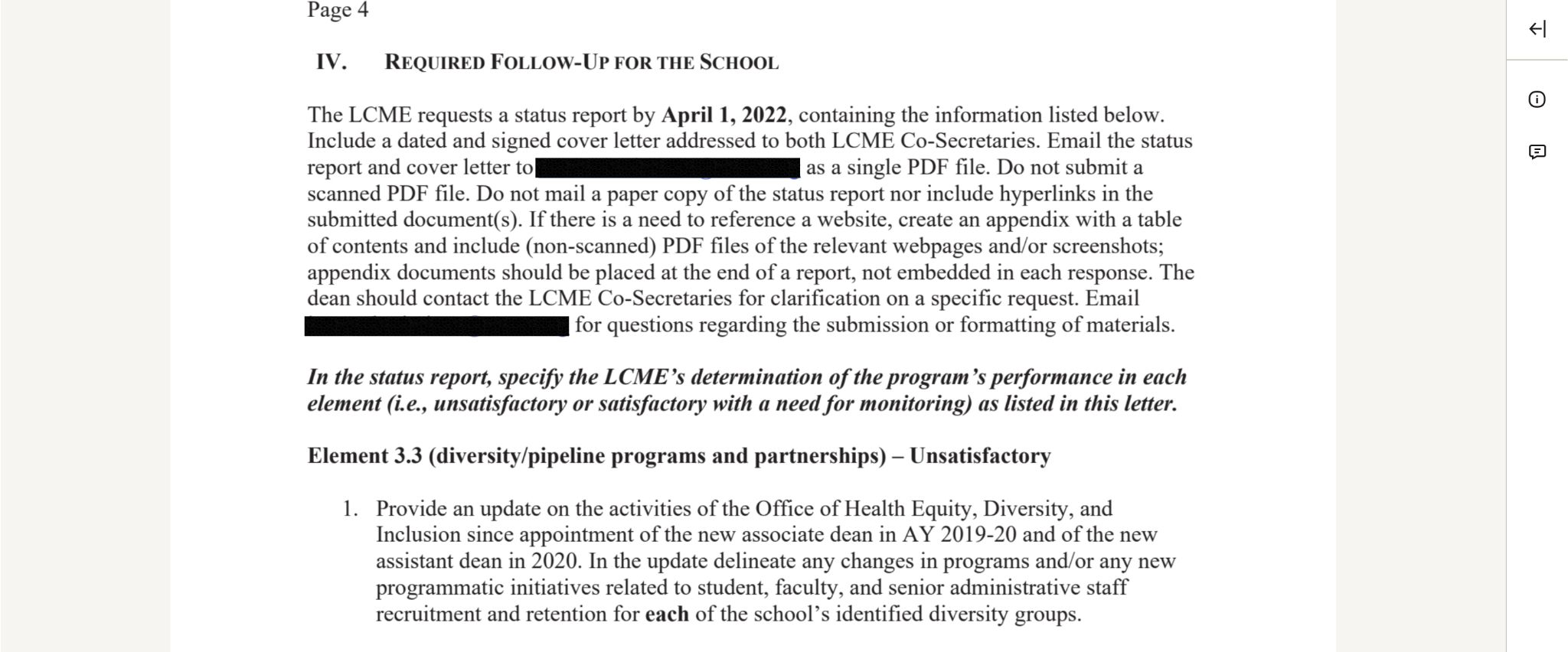 LCME email to Utah School of Medicine