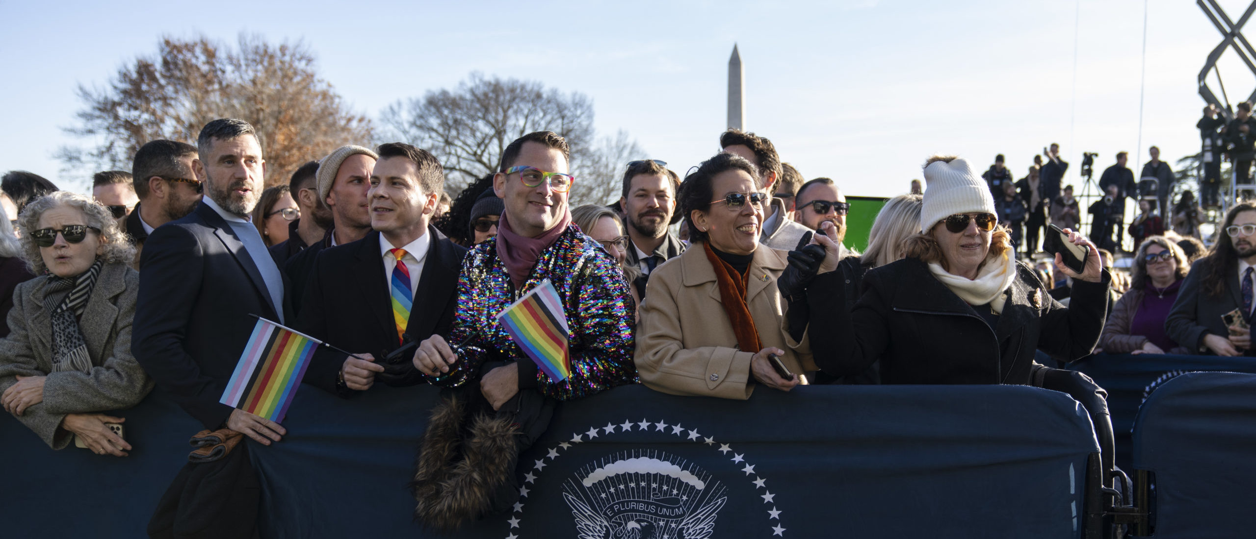 WASHINGTON, DC - DECEMBER 13: People attend a bill signing ceremony for the Respect for Marriage Act on the South Lawn of the White House December 13, 2022 in Washington, DC. The Respect for Marriage Act will codify same-sex and interracial marriages. (Photo by Drew Angerer/Getty Images)