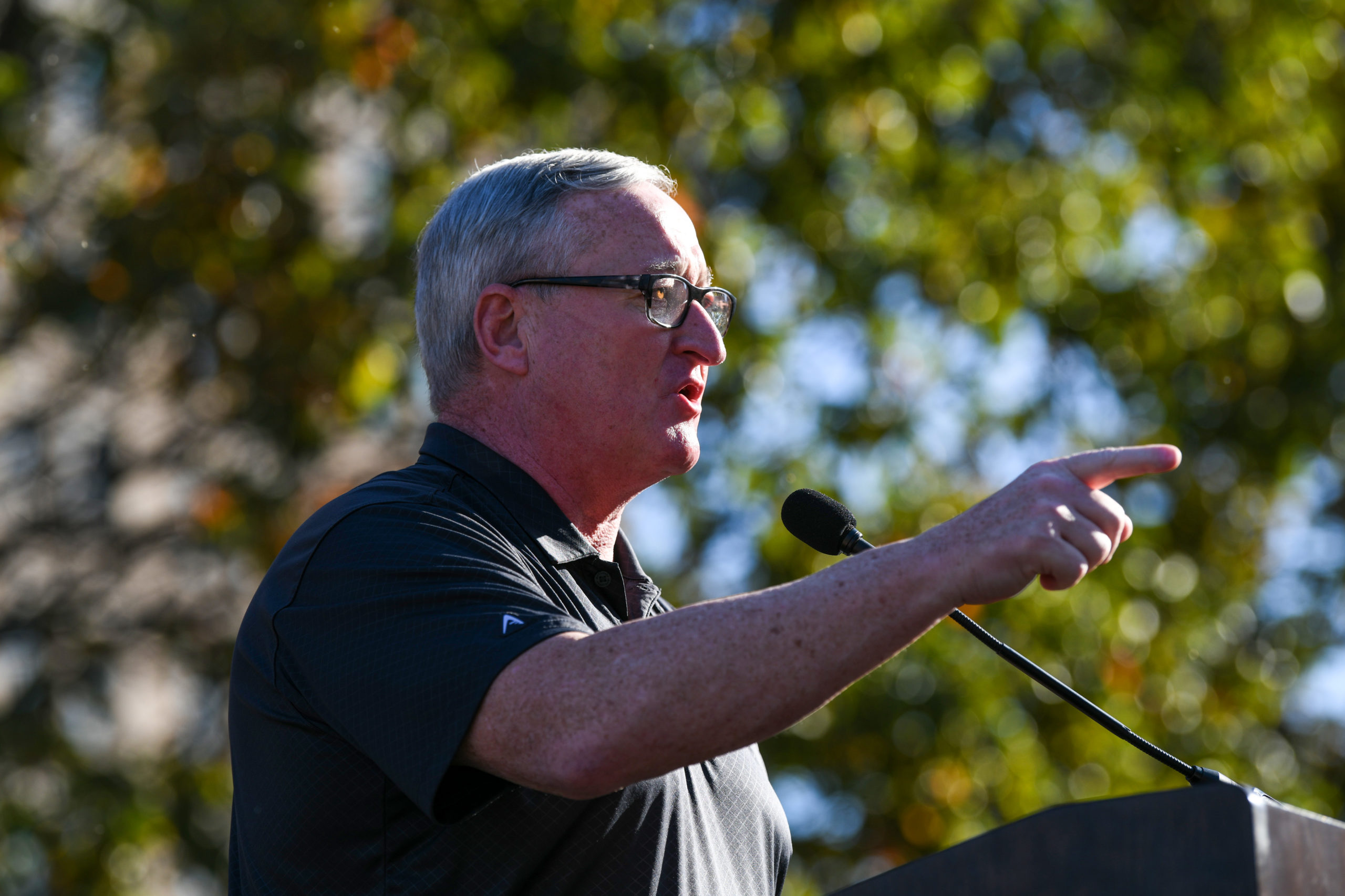 PHILADELPHIA, PENNSYLVANIA - NOVEMBER 07: Philadelphia Mayor Jim Kenney speaks during the Count Every Vote Rally In Philadelphia at Independence Hall on November 07, 2020 in Philadelphia, Pennsylvania. (Photo by Bryan Bedder/Getty Images for MoveOn)