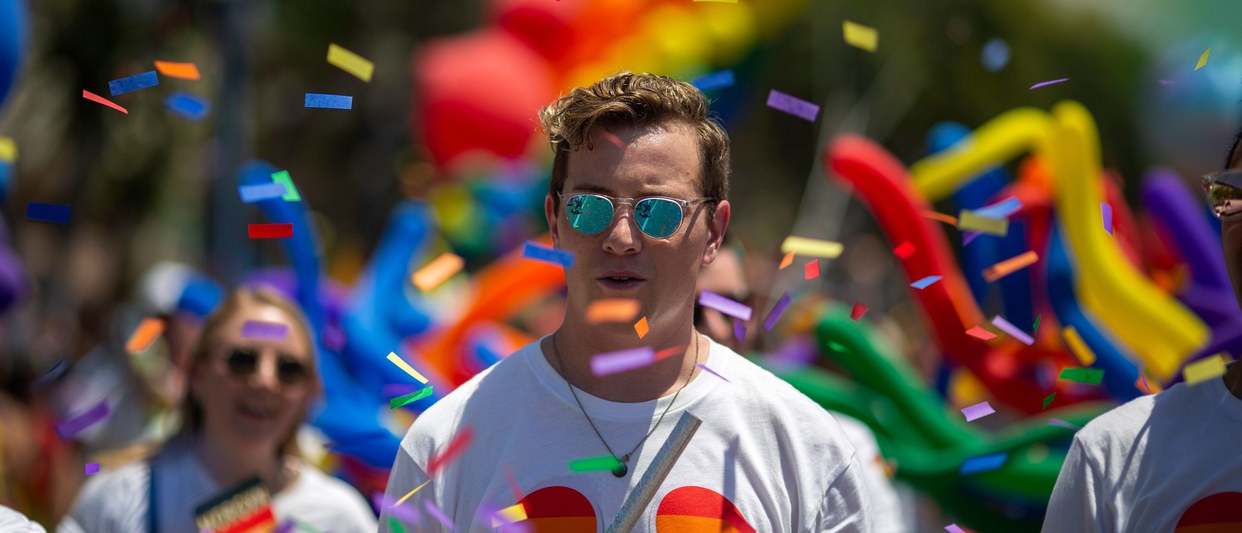 People from the Walt Disney Company participate in the annual LA Pride Parade in West Hollywood, California, on June 9, 2019. (DAVID MCNEW/AFP via Getty Images)