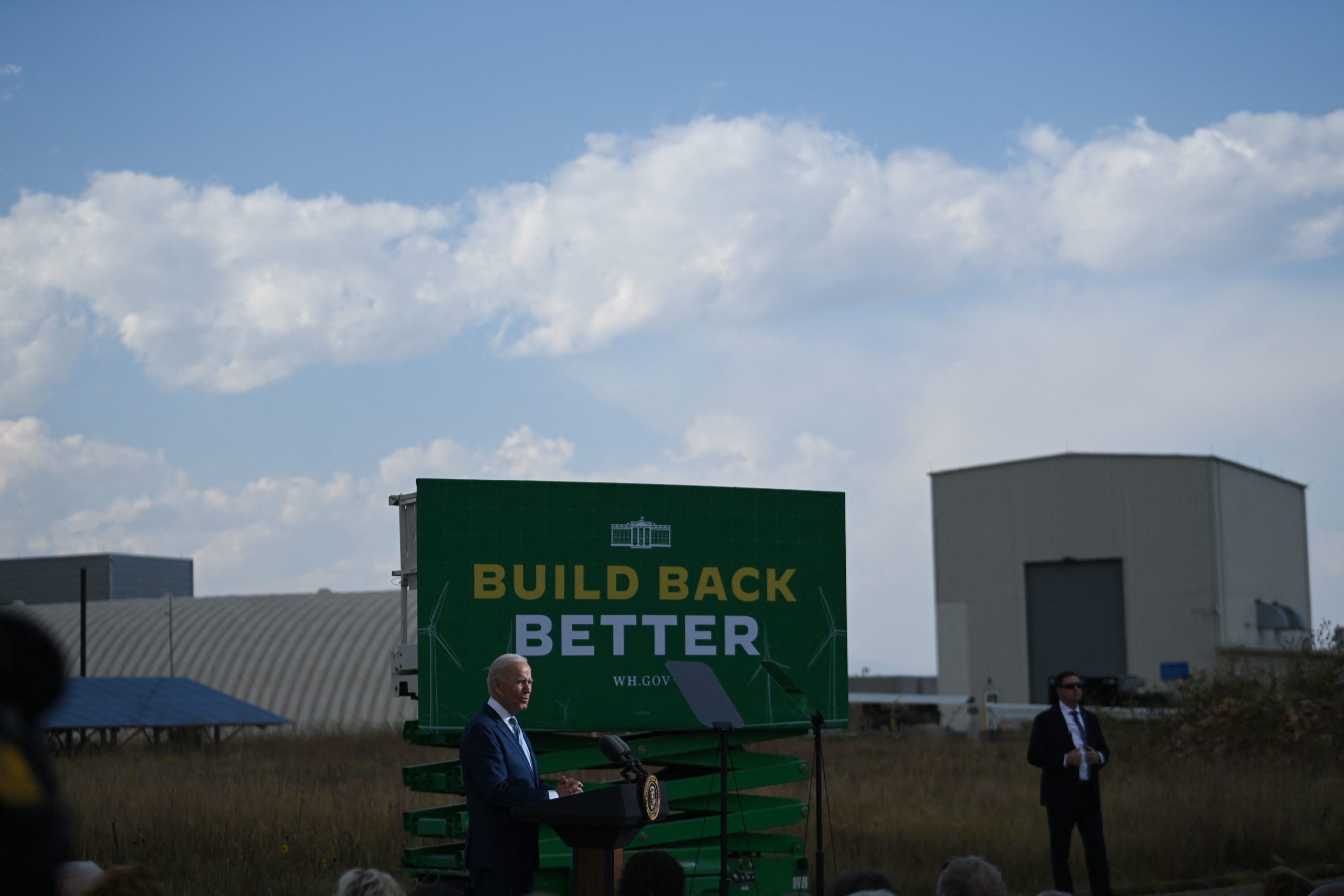 US President Joe Biden speaks at the National Renewable Energy Laboratory in Arvada, Colorado, on September 14, 2021, on the infrastructure deal and the Build Back Better agenda. (Photo by Brendan SMIALOWSKI / AFP) (Photo by BRENDAN SMIALOWSKI/AFP via Getty Images)