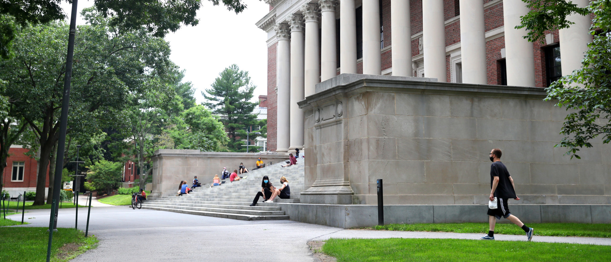 A view of Harvard Yard on the campus of Harvard University on July 08, 2020 in Cambridge, Massachusetts.