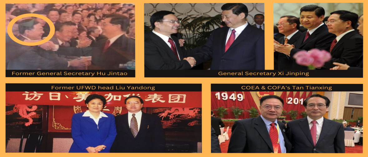 Over the years, John Cheng has met with top CCP and UFWD leaders. [Image created by the Daily Caller News Foundation with photos from the American Chinese National Chamber of Commerce website]