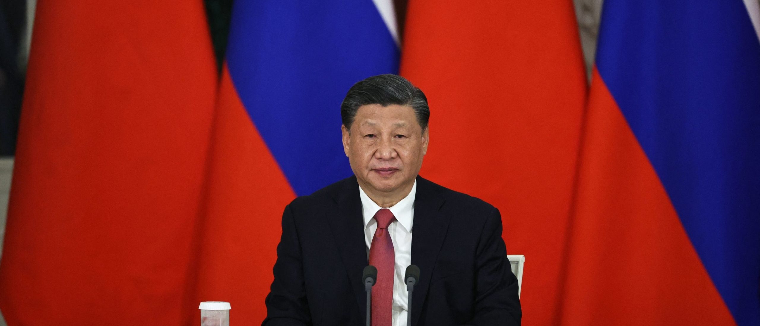 China's President Xi Jinping looks on during a joint statement with his Russian counterpart following their talks at the Kremlin in Moscow on March 21, 2023. (Photo by MIKHAIL TERESHCHENKO/SPUTNIK/AFP via Getty Images)