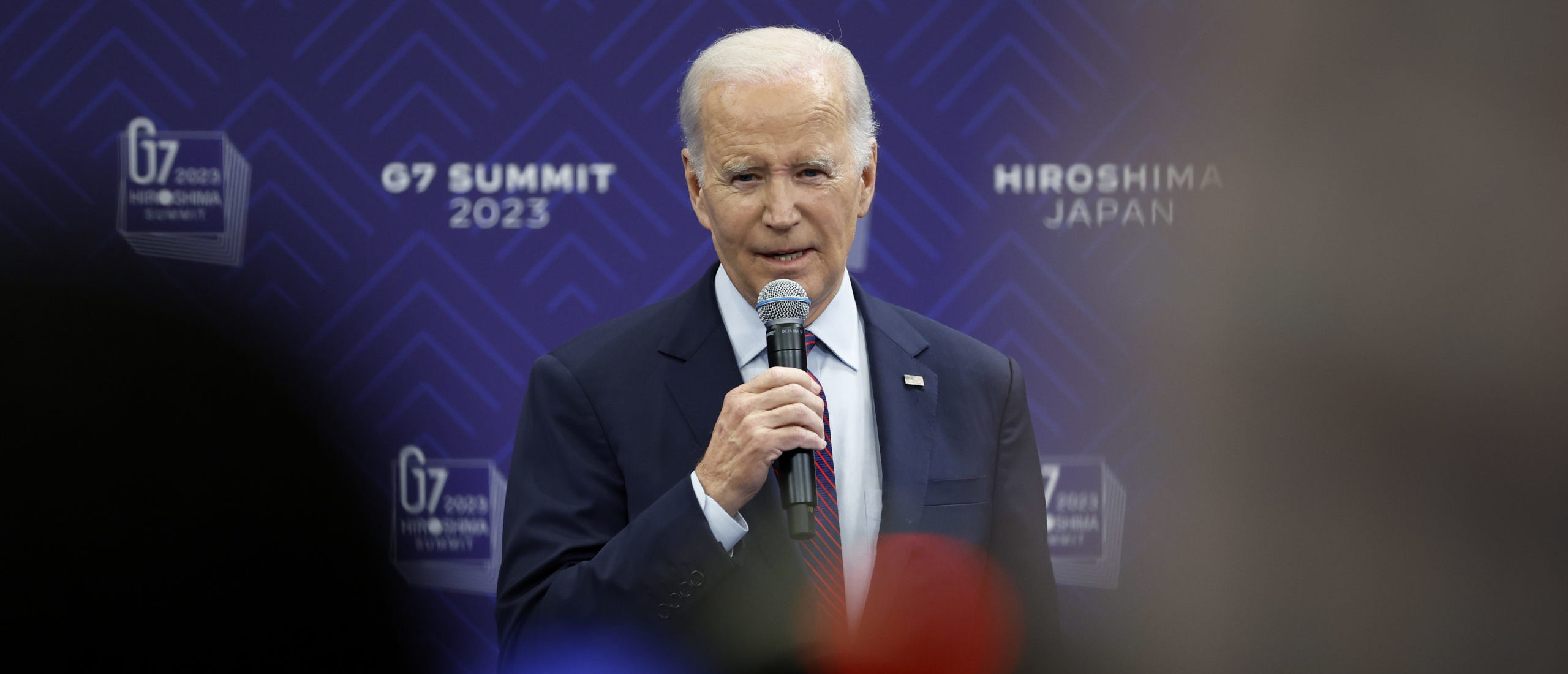 HIROSHIMA, JAPAN - MAY 21: US President Joe Biden speaks during a press conference, following the conclusion of the G7 Summit Leaders' Meeting on May 21, 2023 in Hiroshima, Japan. The G7 summit will be held in Hiroshima from 19-22 May. (Photo by Kiyoshi Ota - Pool/Getty Images)