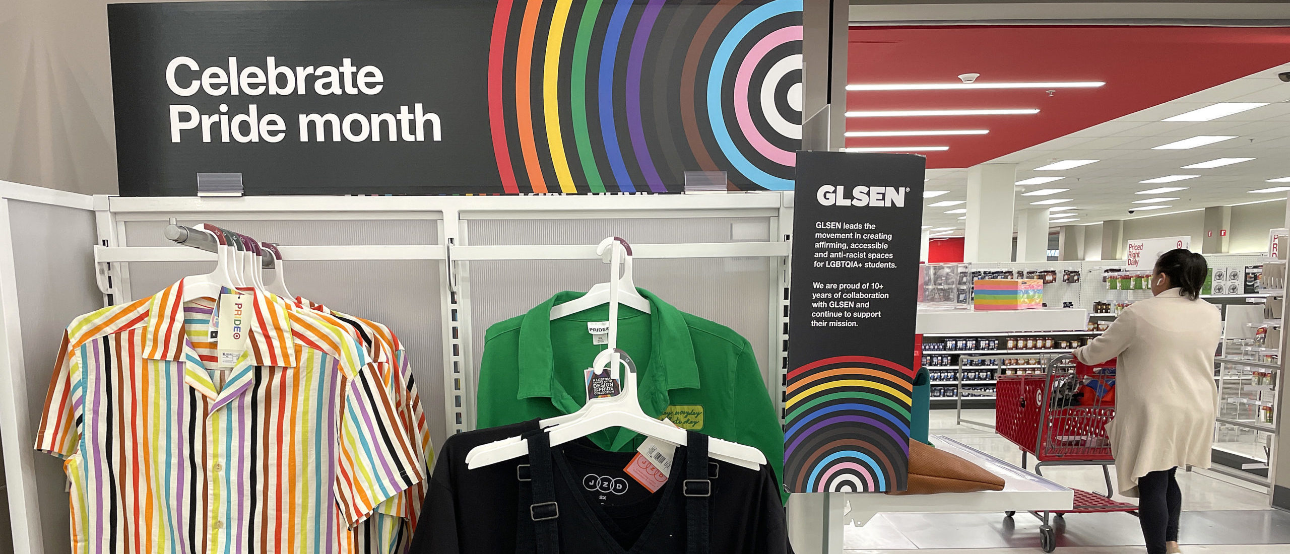 SAN FRANCISCO, CALIFORNIA - MAY 31: Pride Month merchandise is displayed at a Target store on May 31, 2023 in San Francisco, California. Target has pulled some of its Pride Month merchandise from stores or have moved the seasonal displays to lesser seen areas of their stores to avoid conservative backlash that has threatened workers’ safety. (Photo by Justin Sullivan/Getty Images)