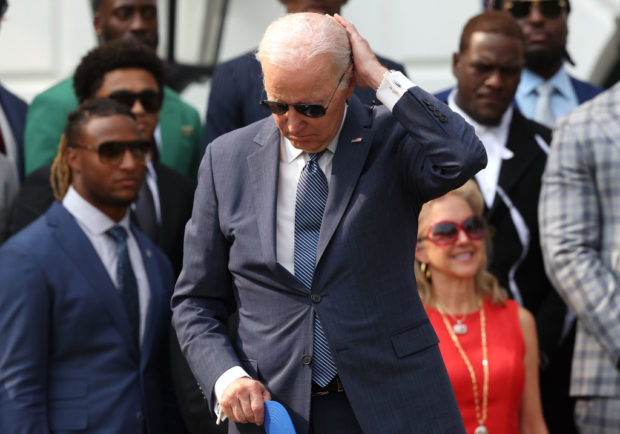 WASHINGTON, DC - JUNE 05: U.S. President Joe Biden attends a welcoming ceremony for the NFL Kansas City Chiefs at the White House on June 05, 2023 in Washington, DC. The Chiefs are the 2023 Super Bowl champions. (Photo by Kevin Dietsch/Getty Images)