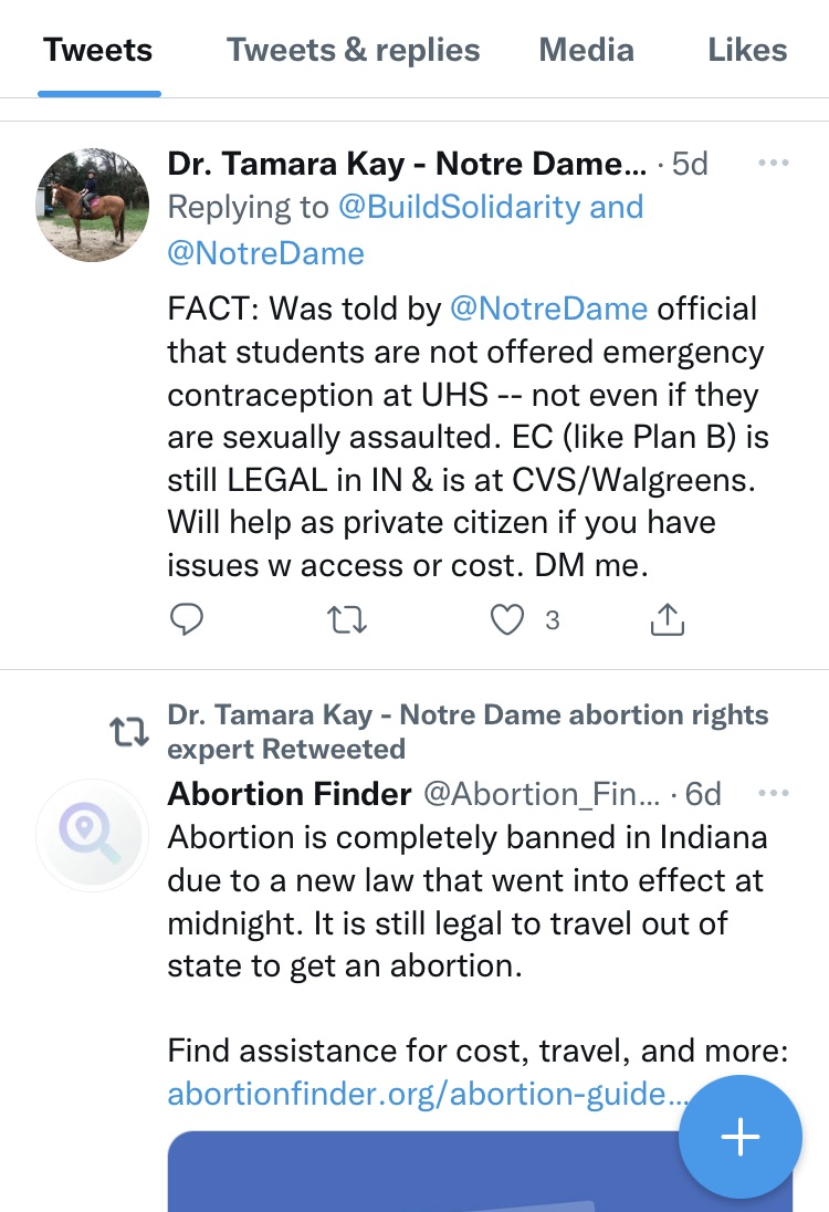 Screenshot of tweets from Dr. Tamara Kay.