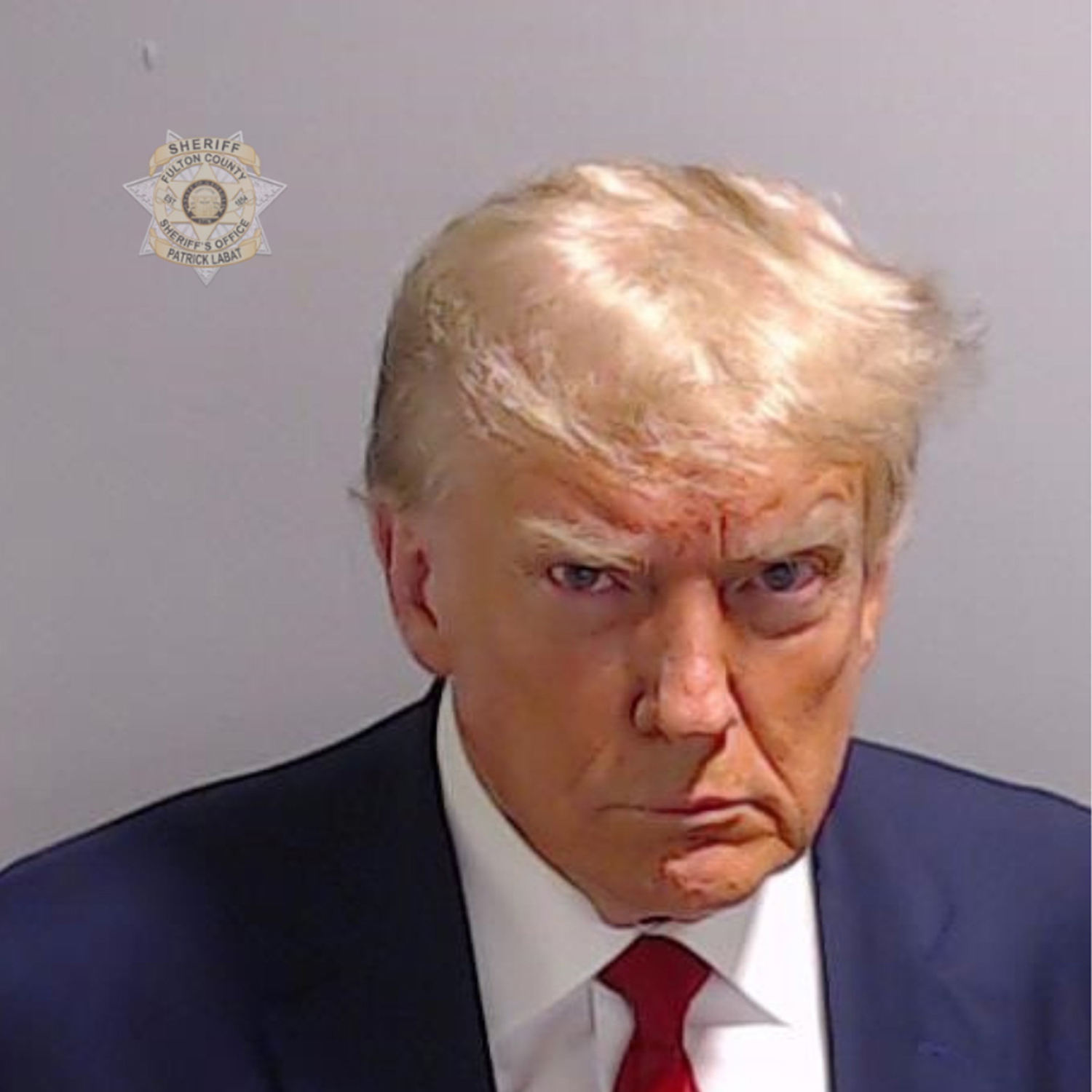ATLANTA, GEORGIA - AUGUST 24: In this handout provided by the Fulton County Sheriff's Office, former U.S. President Donald Trump poses for his booking photo at the Fulton County Jail on August 24, 2023 in Atlanta, Georgia. Trump was booked on 13 charges related to an alleged plan to overturn the results of the 2020 presidential election in Georgia. Trump and 18 others facing felony charges have been ordered to turn themselves in to the Fulton County Jail by August 25. (Photo by Fulton County Sheriff's Office via Getty Images)