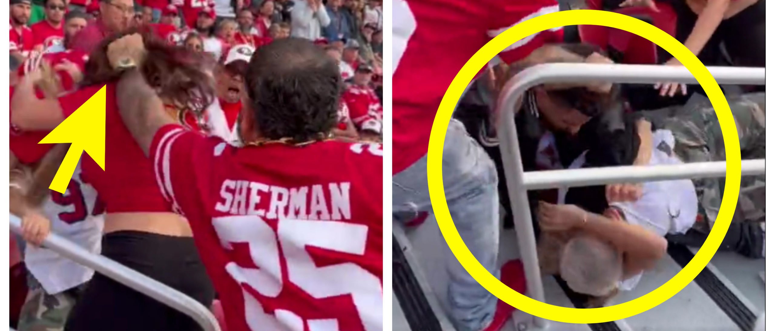 San Francisco 49ers Fan Pulls Woman's Hair In Crazy Brawl At Giants Game