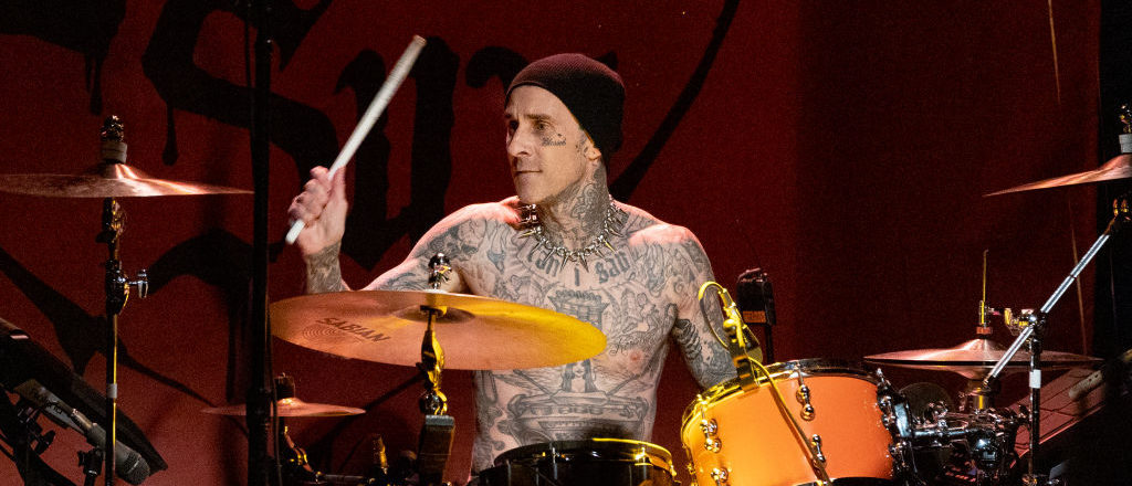 WEST HOLLYWOOD, CALIFORNIA - FEBRUARY 25: Travis Barker performs onstage at 'Avril Lavigne performs live at the Roxy for SiriusXM and Pandora's Small Stage Series' on February 25, 2022 in West Hollywood, California. (Photo by Emma McIntyre/Getty Images for SiriusXM