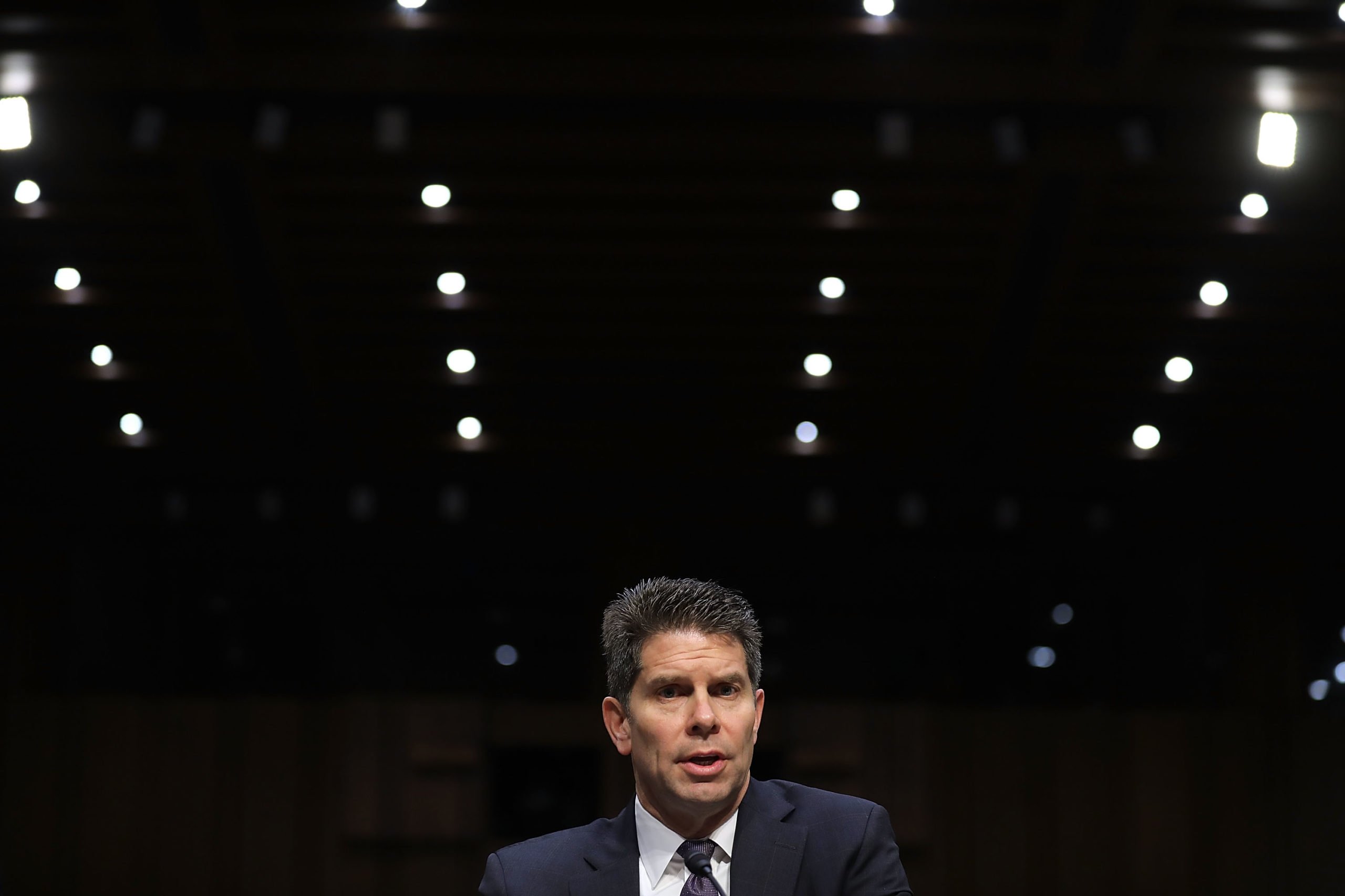 WASHINGTON, DC - MARCH 14: Acting Deputy Director of the Federal Bureau of Investigation David Bowdich testifies before the Senate Judiciary Committee during a hearing about the massacre at Marjorie Stoneman Douglas High School in the Hart Senate Office Building on Capitol Hill March 14, 2018 in Washington, DC.Bowdich testified that the FBI could have and should have done more to stop the school shooter Nikolas Cruz after it receieved several tips about him. (Photo by Chip Somodevilla/Getty Images)