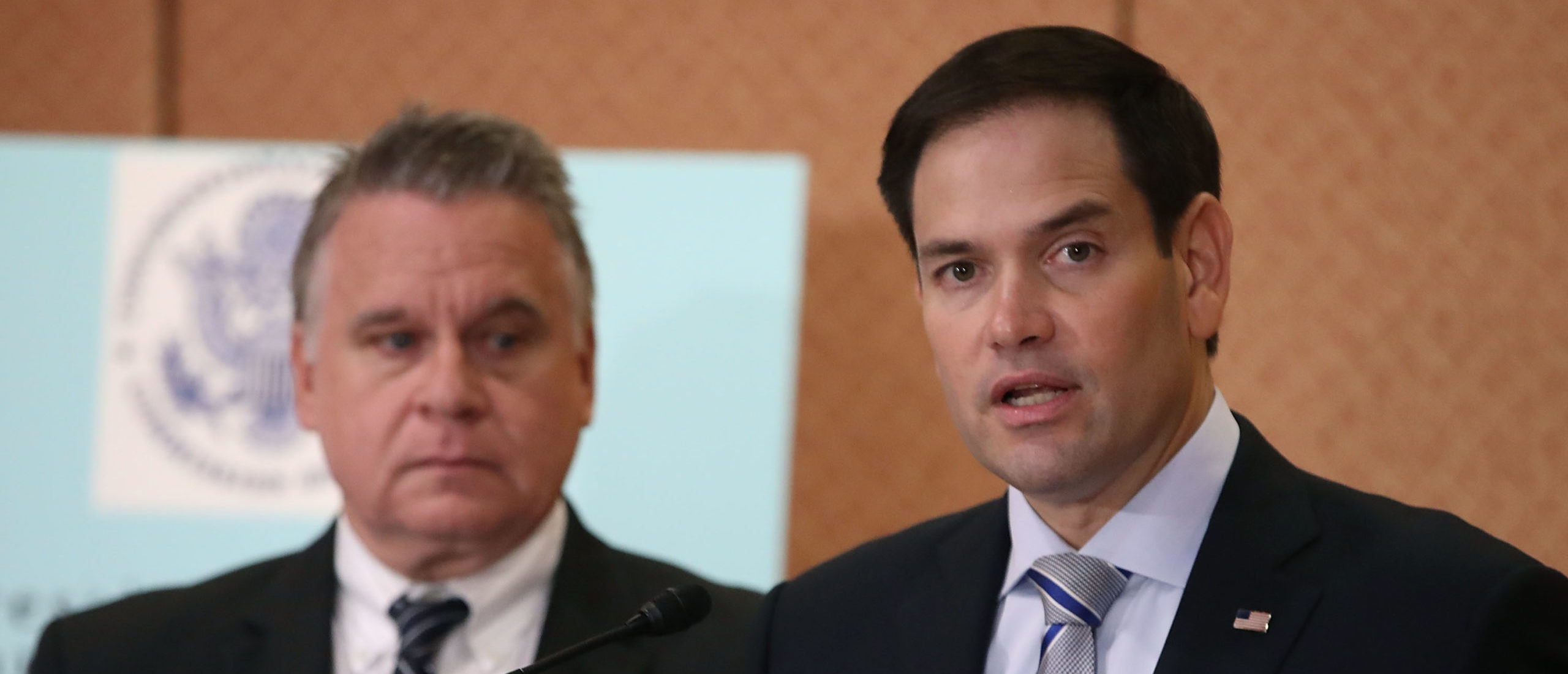 Sen. Marco Rubio and Rep. Chris Smith on October 10, 2018. (Photo by Mark Wilson/Getty Images)