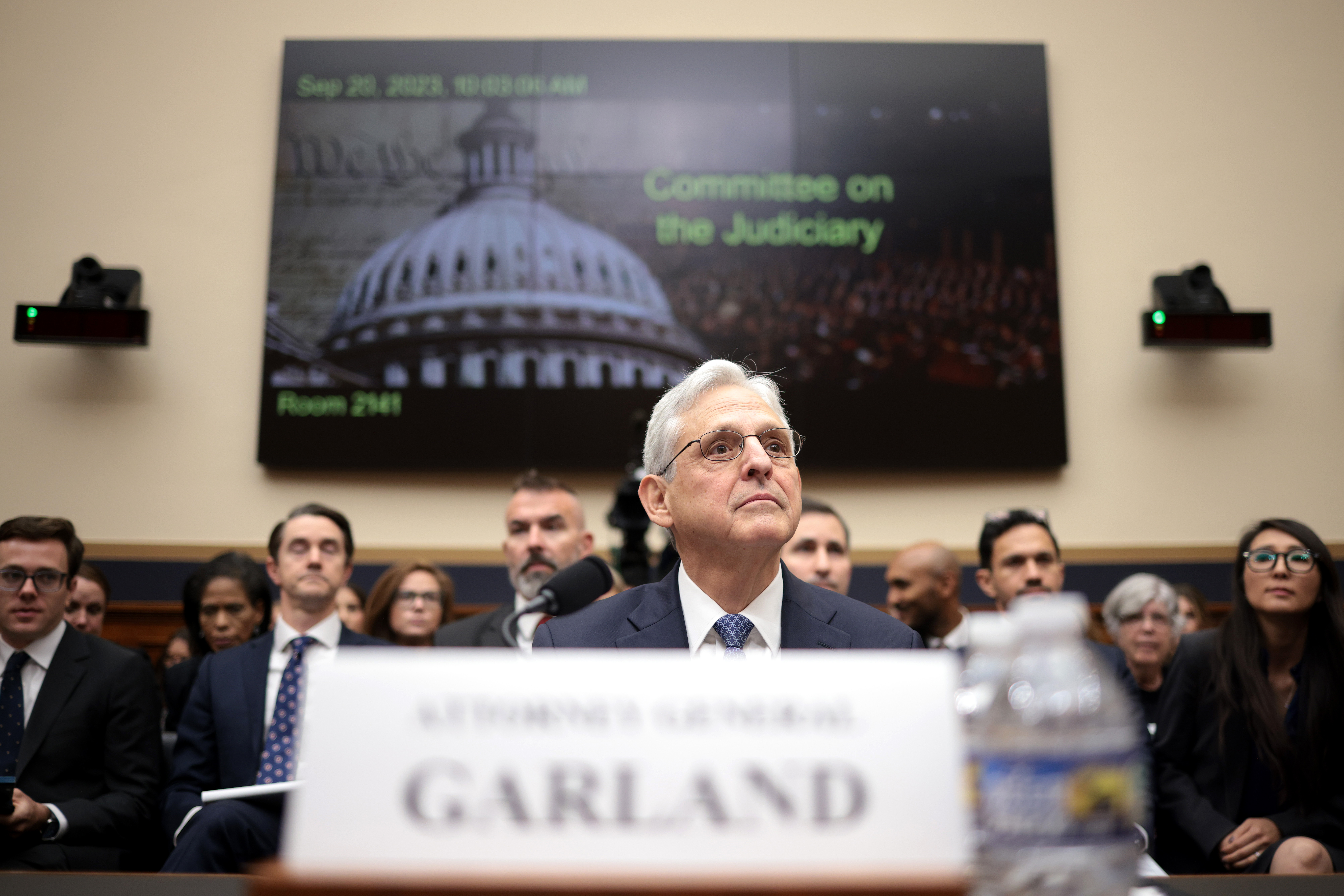WASHINGTON, DC - SEPTEMBER 20: U.S. Attorney General Merrick Garland testifies before the House Judiciary Committee in the Rayburn House Office Building on September 20, 2023 in Washington, DC. The committee is holding an oversight hearing on the U.S. Department of Justice. (Photo by Win McNamee/Getty Images)