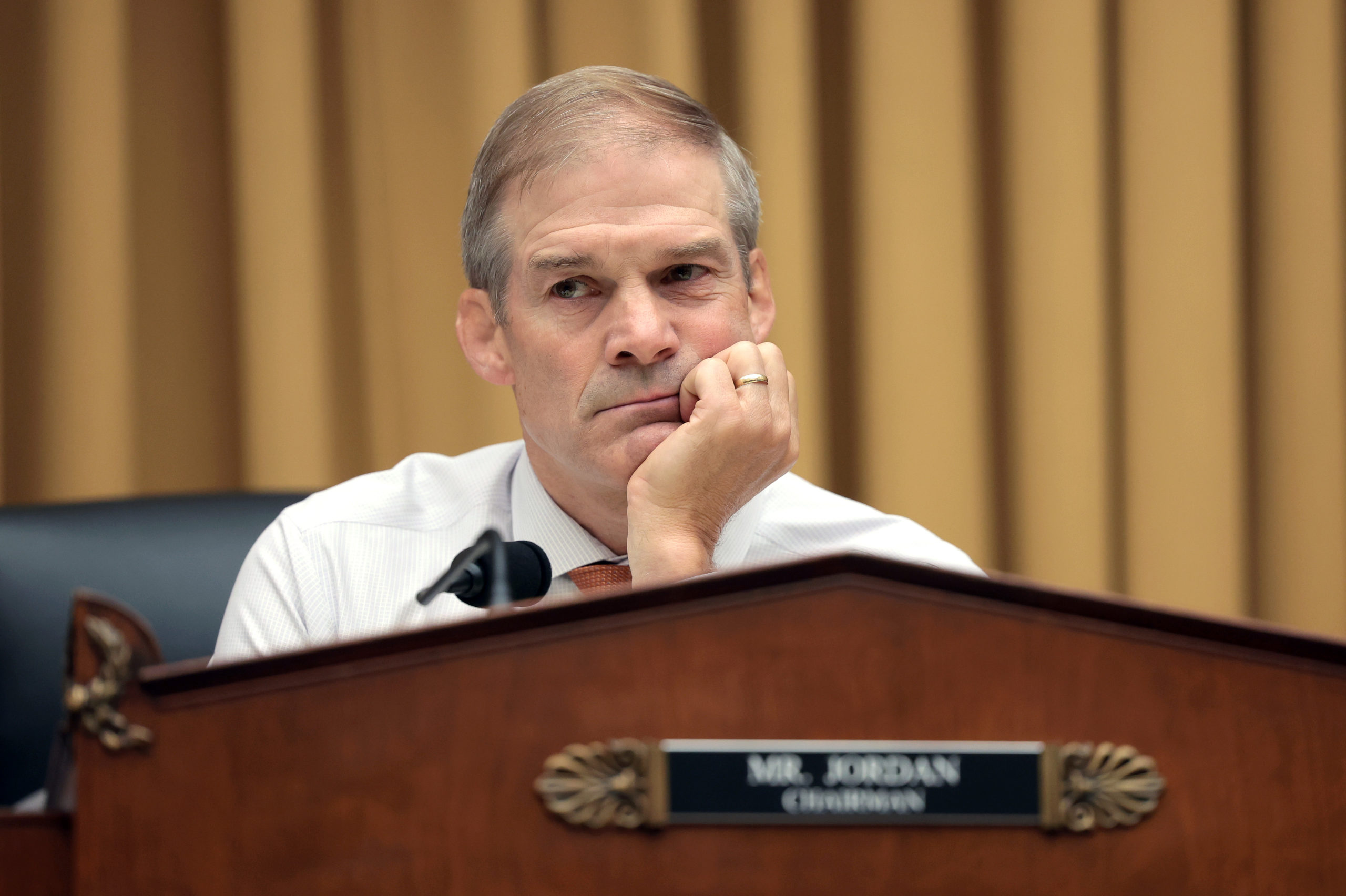 WASHINGTON, DC - SEPTEMBER 20: Chair of the House Judiciary Committee Rep. Jim Jordan (R-OH) questions Attorney General Merrick Garland during a hearing in the Rayburn House Office Building on September 20, 2023 in Washington, DC. The committee is holding an oversight hearing on the U.S. Department of Justice and the investigation into Hunter Biden. (Photo by Win McNamee/Getty Images)