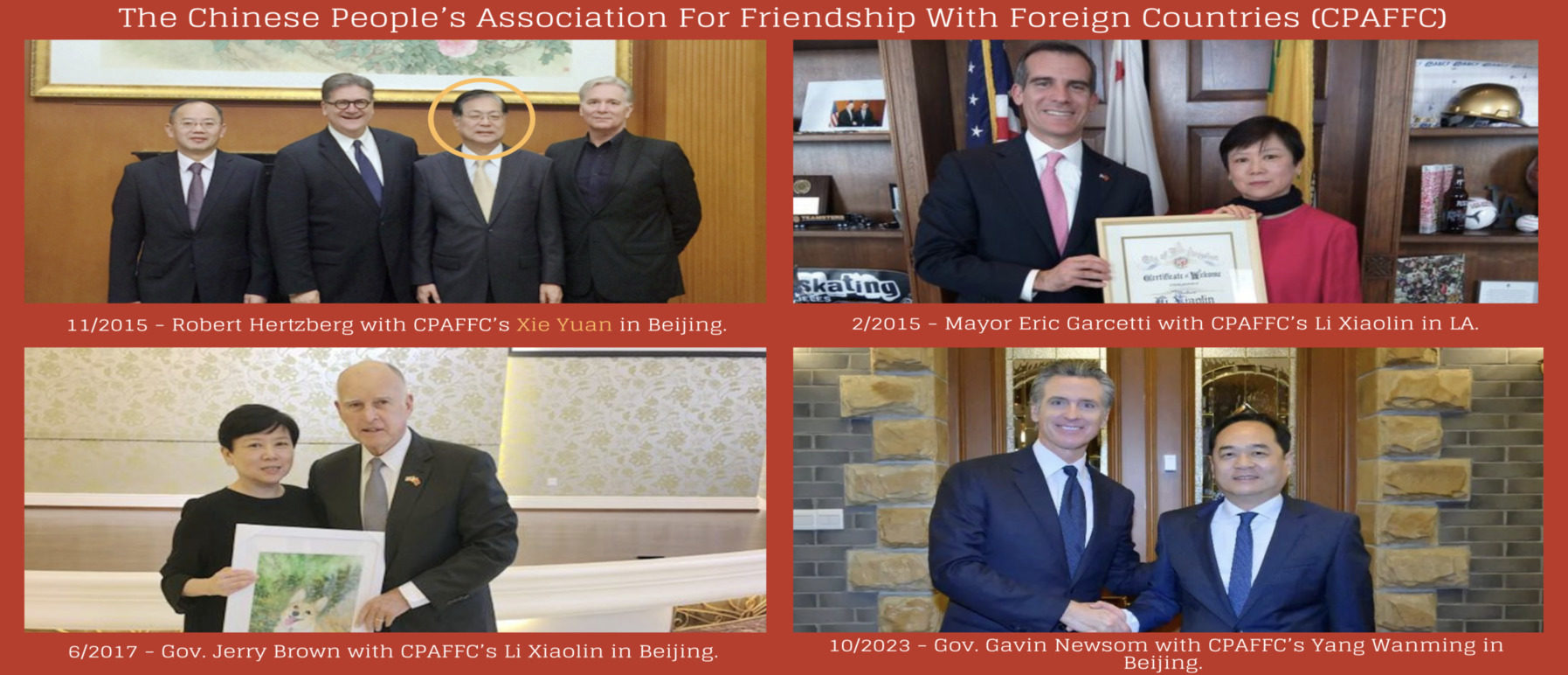 [Image created by the DCNF using pics from the archived website of the Chinese People's Association For Friendship With Foreign Countries]