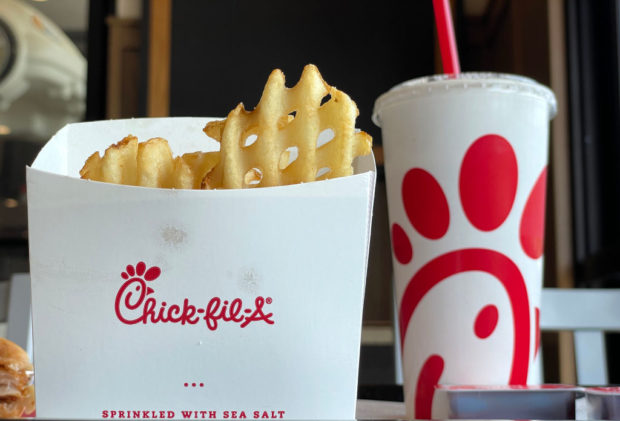 NOVATO, CALIFORNIA - JUNE 01: In this photo illustration, a Chick-fil-A meal is displayed at a Chick-fil-A restaurant on June 01, 2023 in Novato, California. The fast food chain is drawing criticism on social media for its diversity, equity, and inclusion (DEI) policy. (Photo Illustration by Justin Sullivan/Getty Images)