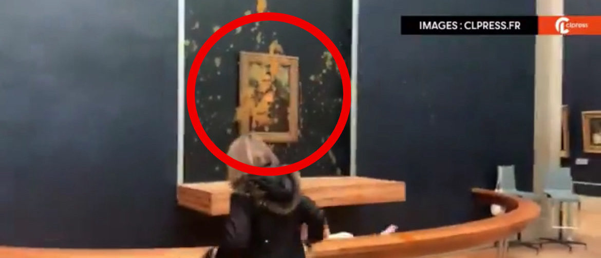 Video Shows Climate Activists Deface The Mona Lisa With Soup