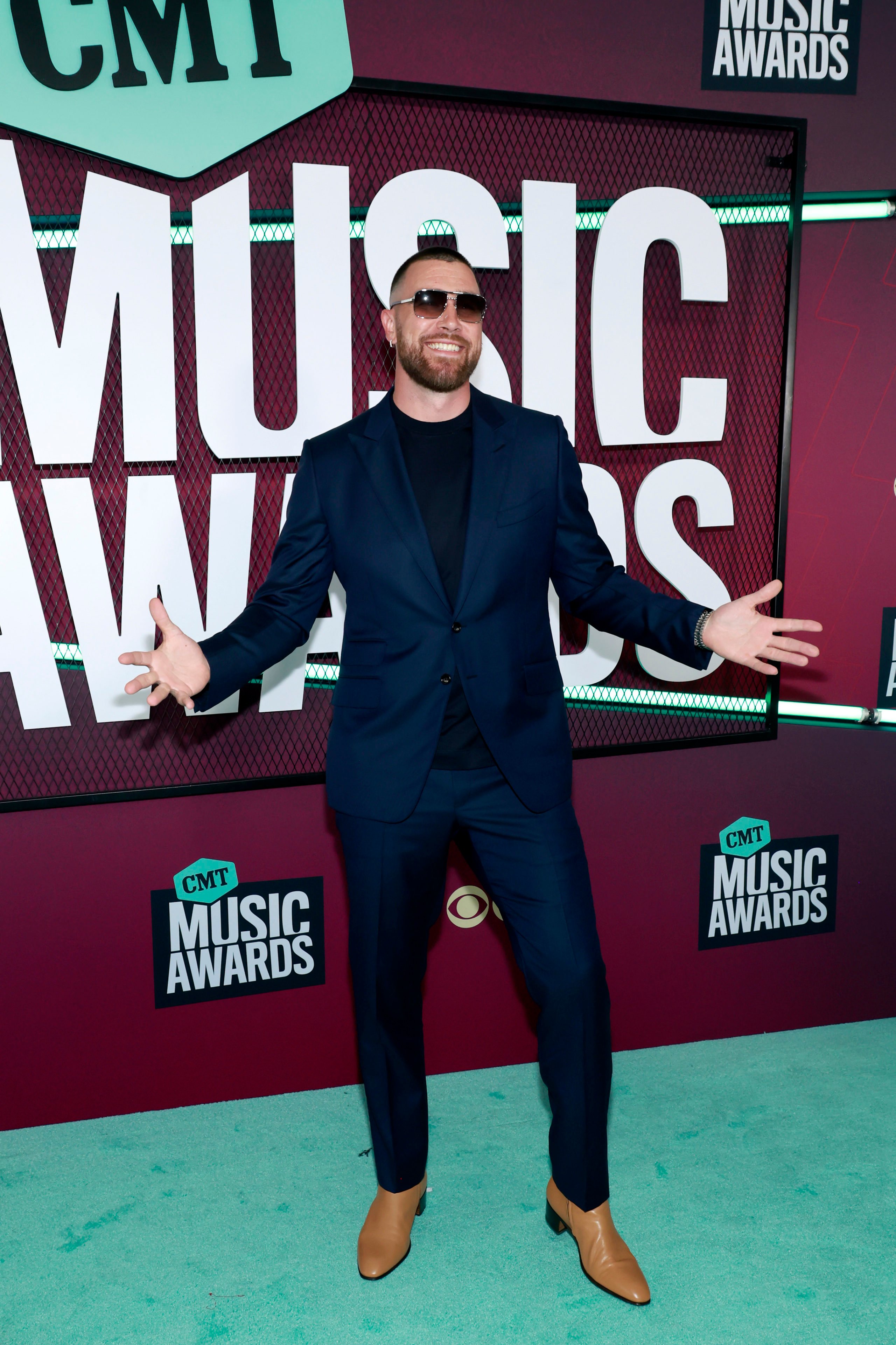 AUSTIN, TEXAS - APRIL 02: Travis Kelce attends the 2023 CMT Music Awards at Moody Center on April 02, 2023 in Austin, Texas. (Photo by Emma McIntyre/Getty Images for CMT)