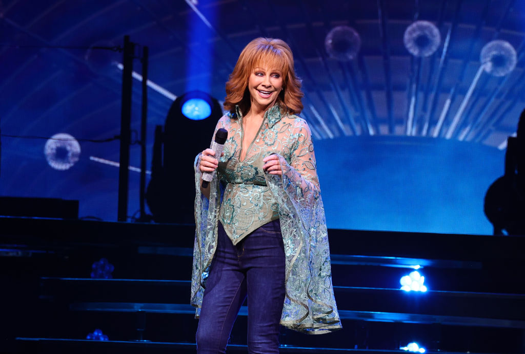 NEW YORK, NEW YORK - APRIL 15: Reba McEntire performs at Madison Square Garden on April 15, 2023 in New York City. (Photo by Theo Wargo/Getty Images)