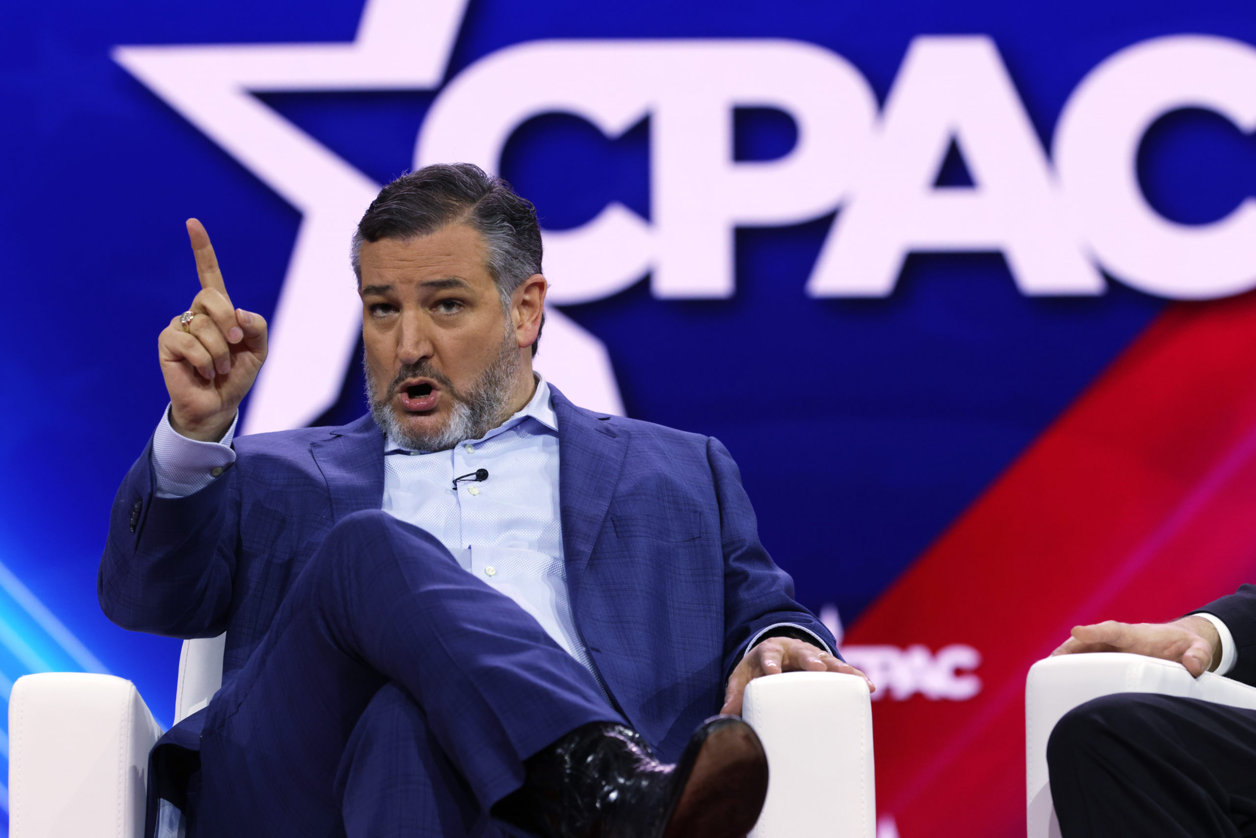 NATIONAL HARBOR, MARYLAND - MARCH 02: U.S. Sen. Ted Cruz (R-TX) speaks during the annual Conservative Political Action Conference (CPAC) at Gaylord National Resort & Convention Center on March 2, 2023 in National Harbor, Maryland. The annual conservative conference kicks off today with former President Donald Trump addressing the event on Saturday. (Photo by Alex Wong/Getty Images)