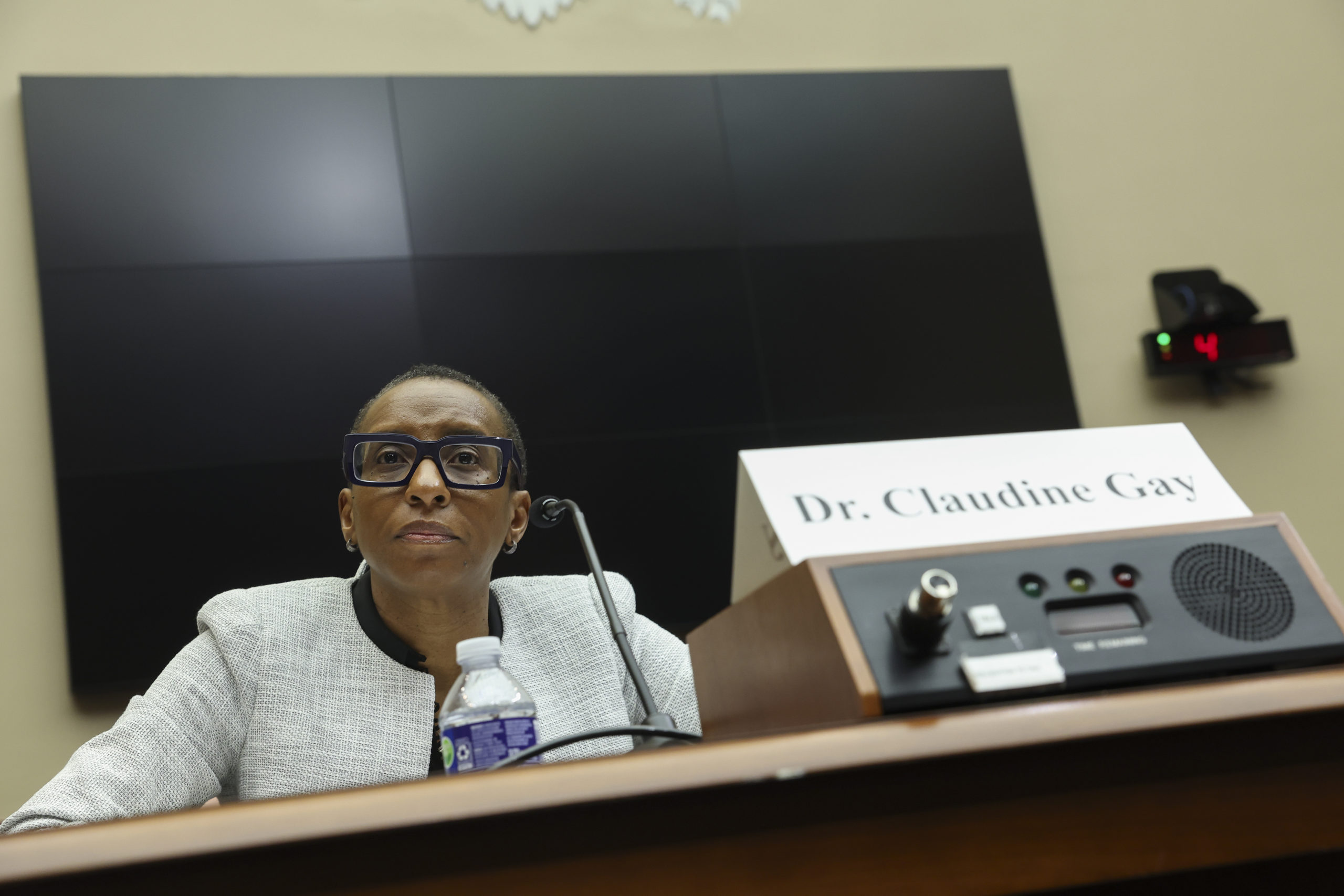 WASHINGTON, DC - DECEMBER 05: Dr. Claudine Gay, President of Harvard University, testifies before the House Education and Workforce Committee at the Rayburn House Office Building on December 05, 2023 in Washington, DC. The Committee held a hearing to investigate antisemitism on college campuses. (Photo by Kevin Dietsch/Getty Images)